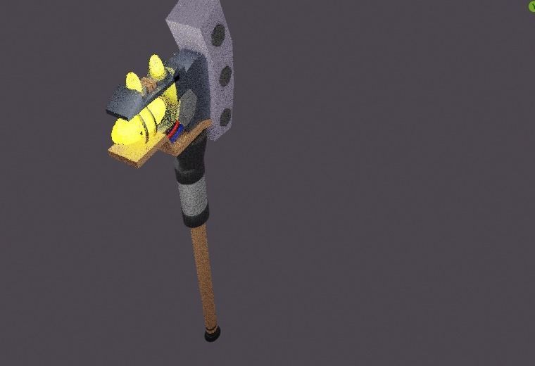 hatchet axe with head 3D model_3