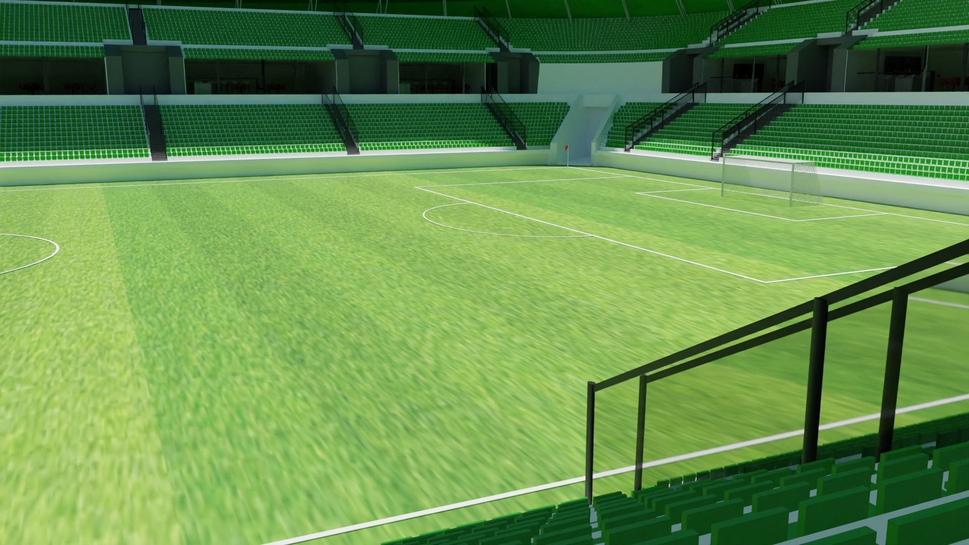 Football Stadium Low-poly 3D model_7