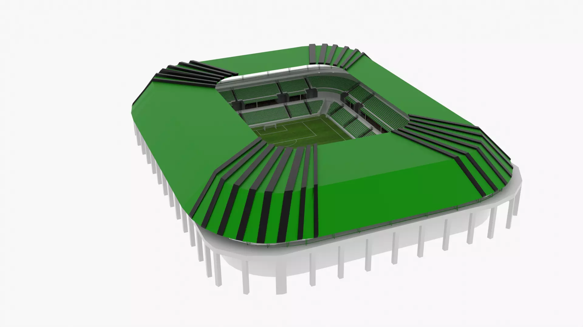 Football Stadium Low-poly 3D model_0