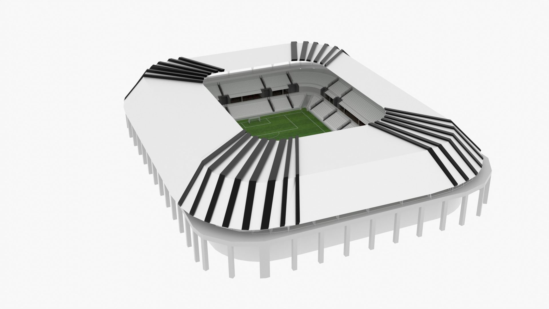 Football Stadium Low-poly 3D model_1