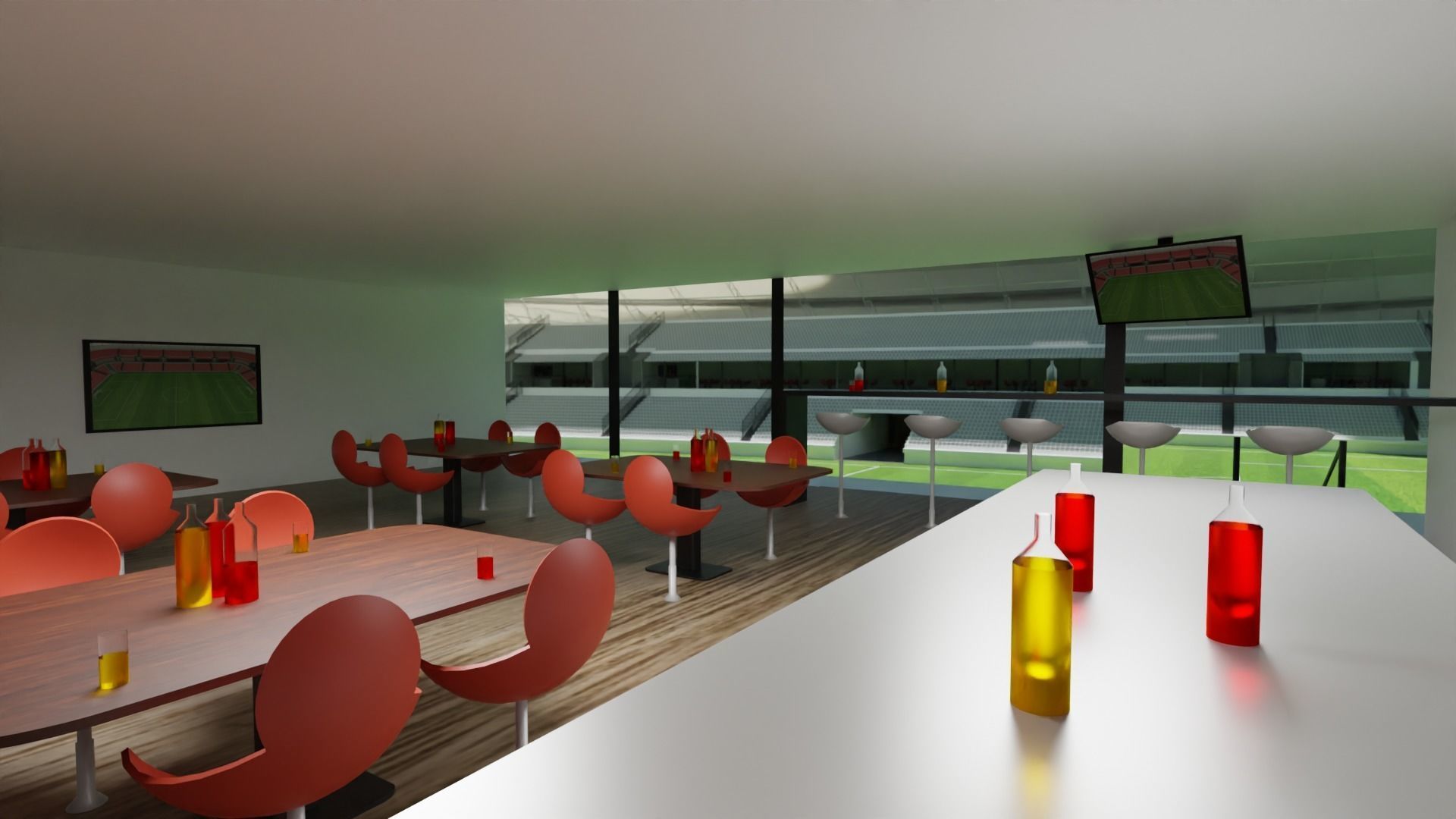 Football Stadium Low-poly 3D model_3