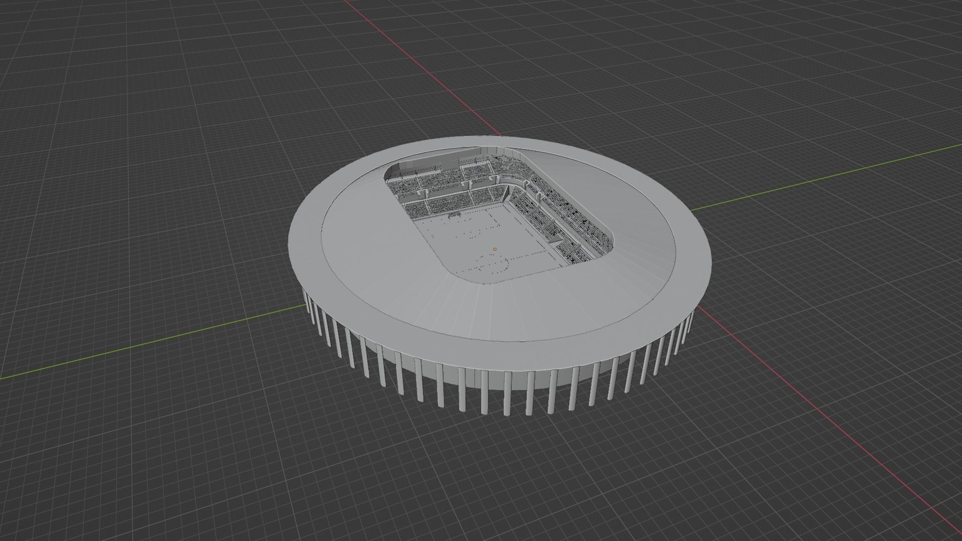 Football Stadium Low-poly 3D model_8