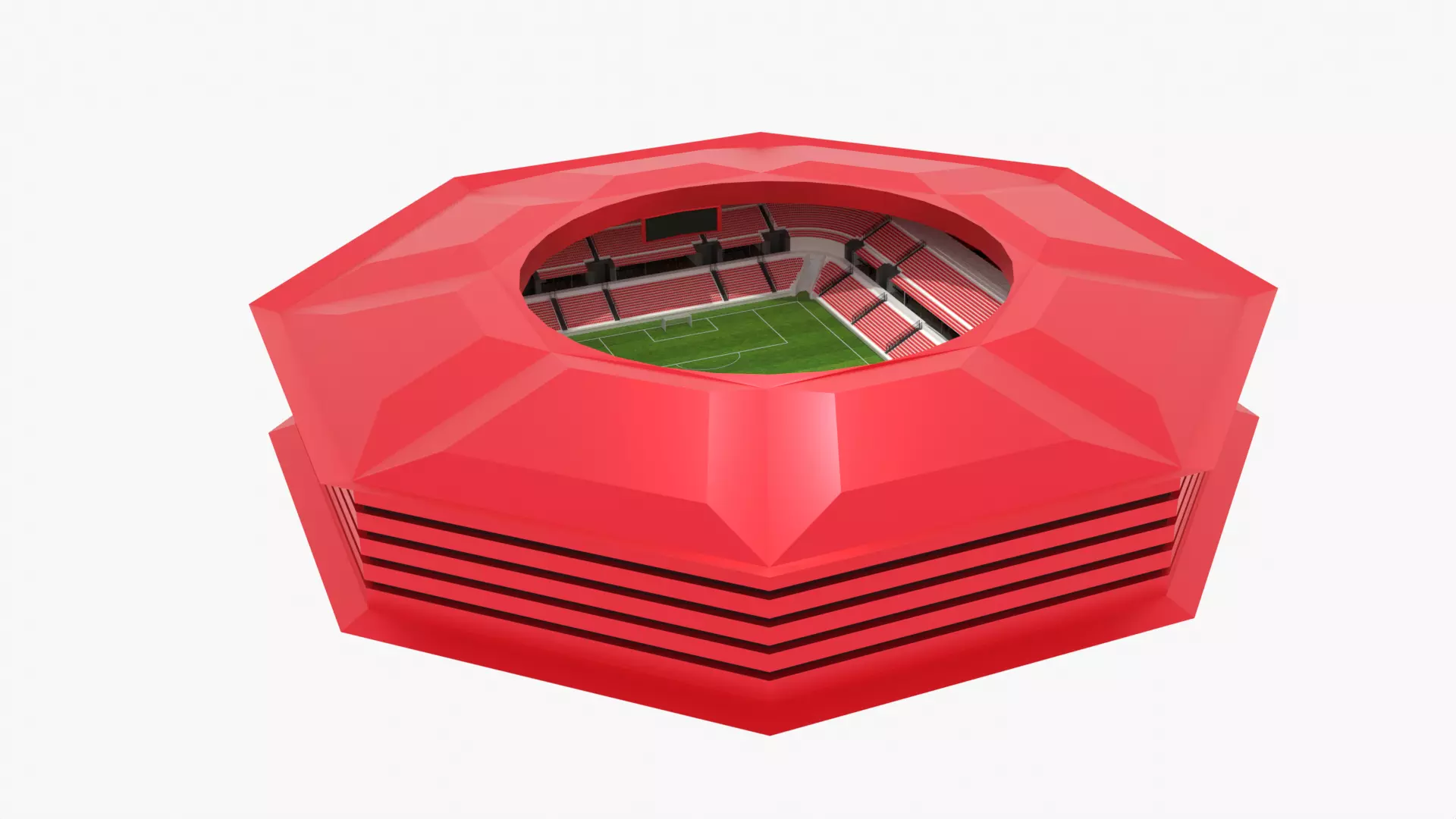 Football Stadium Low-poly 3D model_0