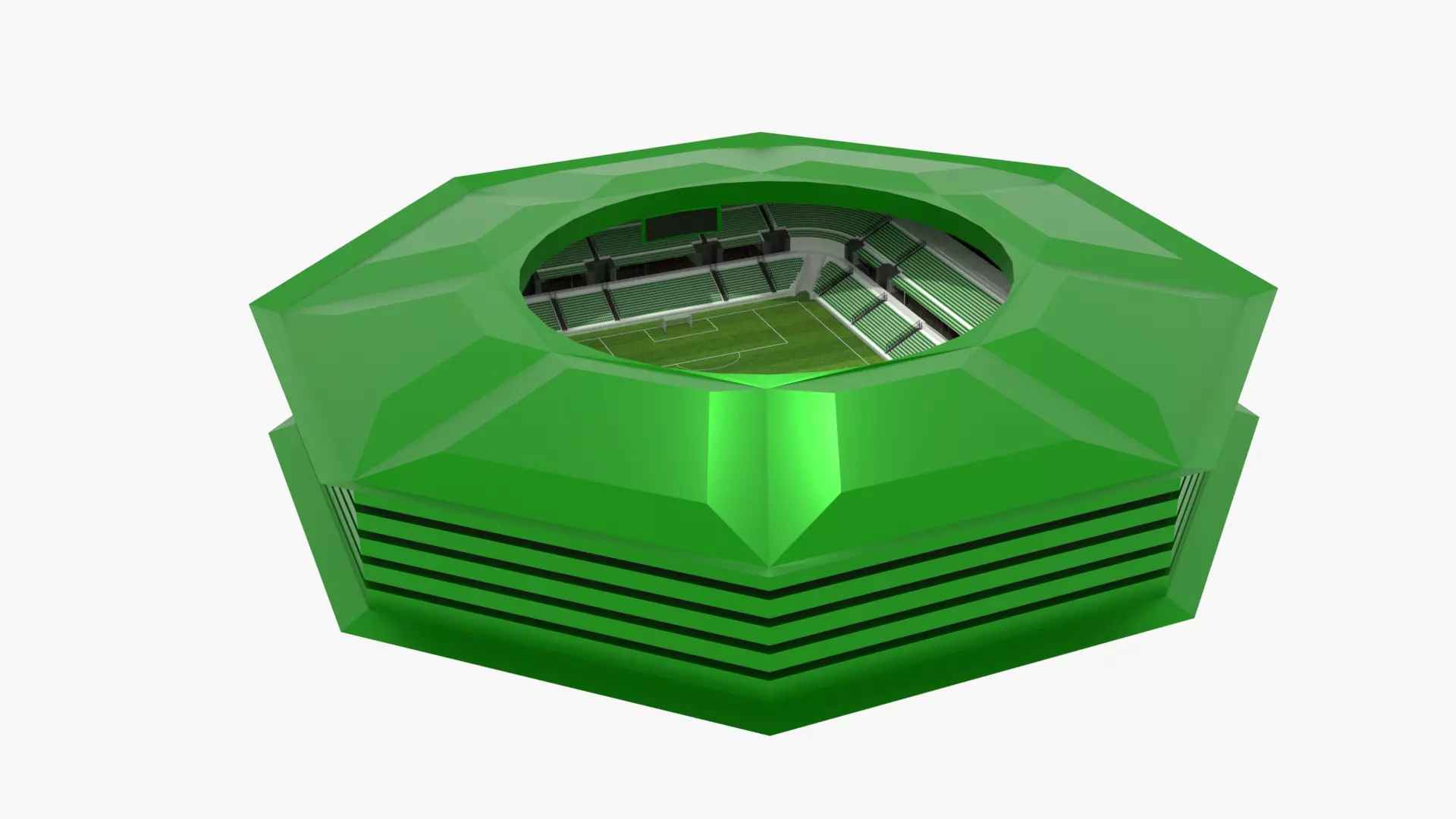 Football Stadium Low-poly 3D model_0