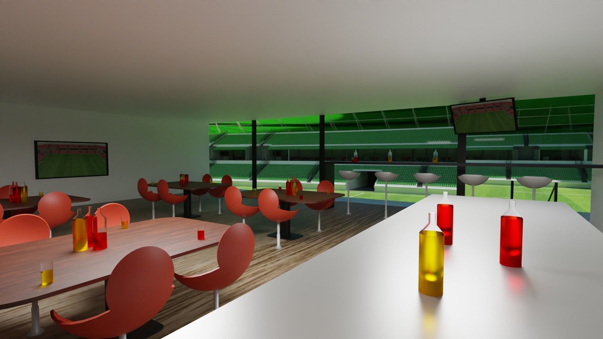 Football Stadium Low-poly 3D model_2