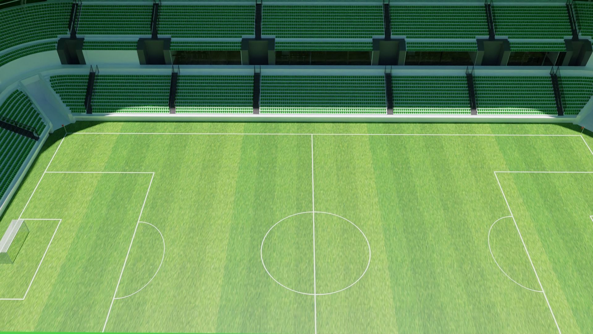 Football Stadium Low-poly 3D model_5