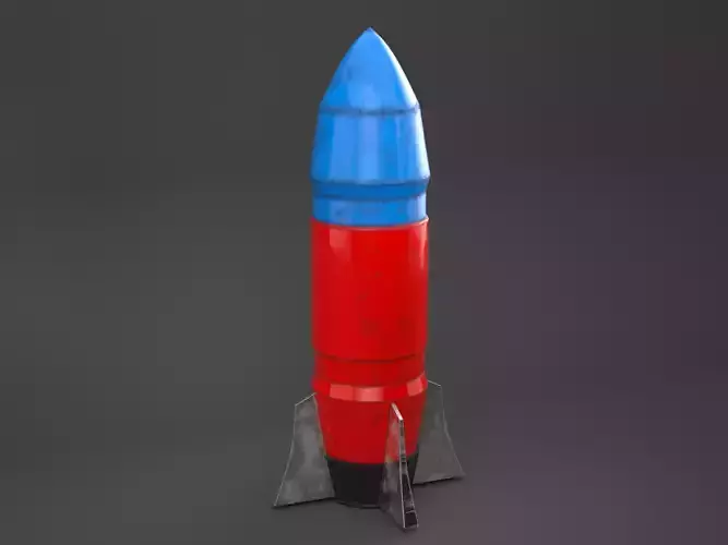 Toy Plastic Rocket Low-poly 3D model