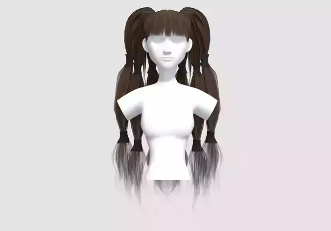 Wide Pigtails Hairstyle 