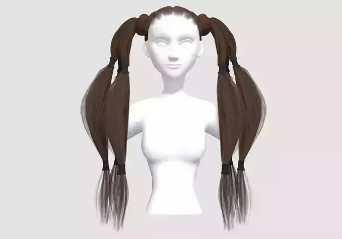Stylized Pigtails Hairstyle 