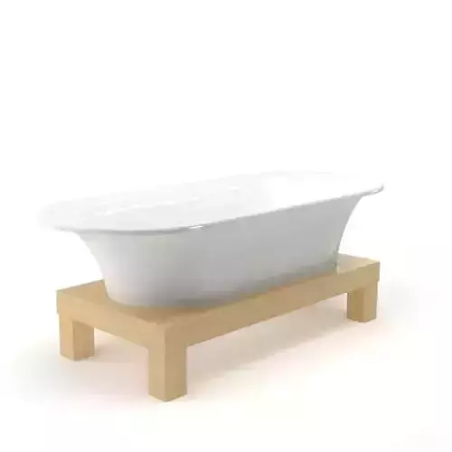 Wooden White Tub Wood Base