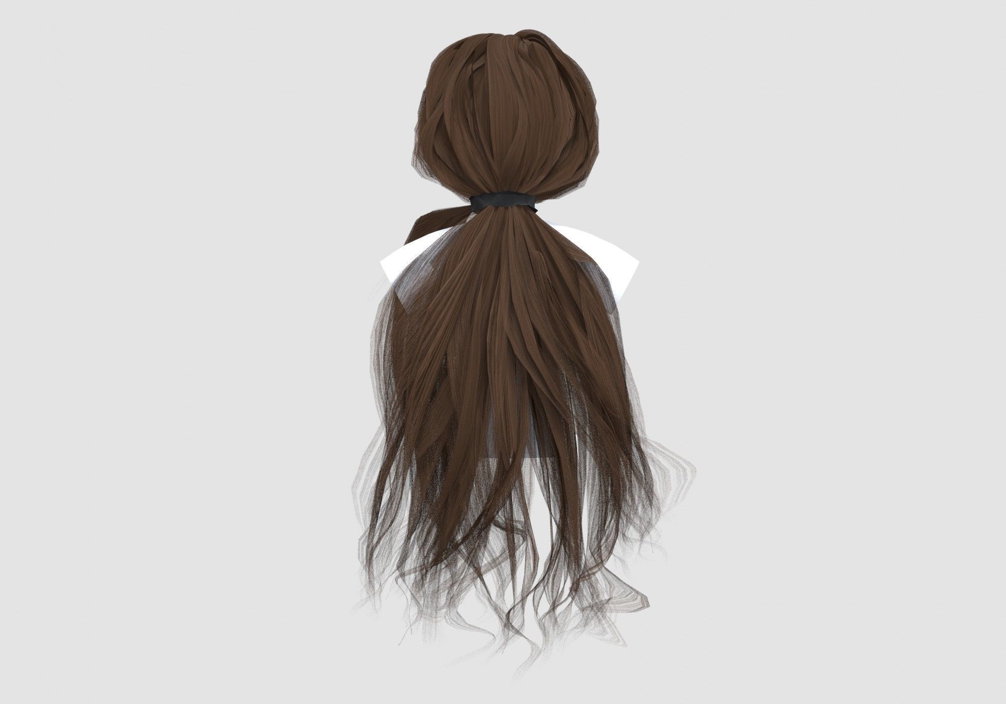 Ponytail Pigtail Hairstyle 3D model_4