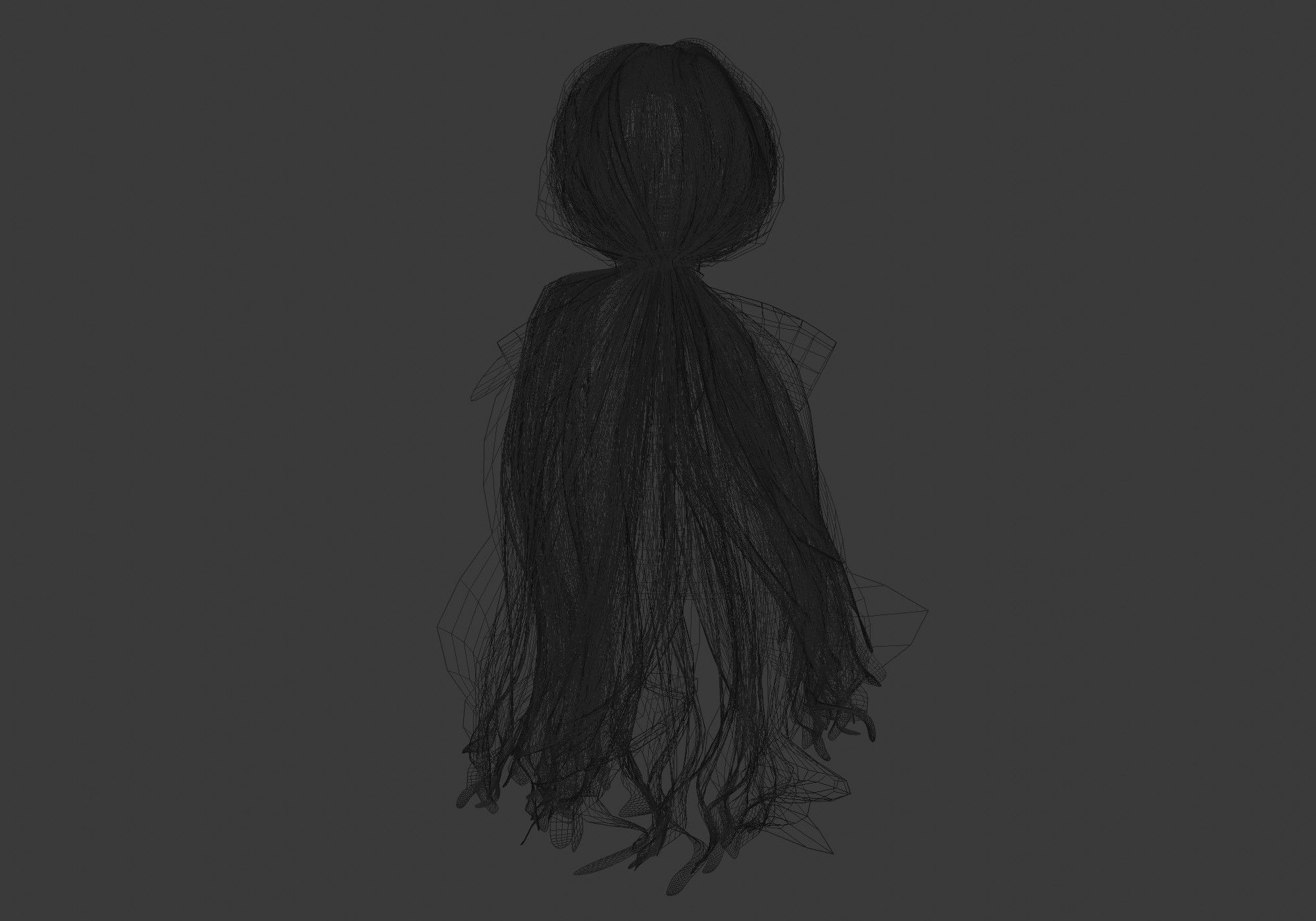 Ponytail Pigtail Hairstyle 3D model_9