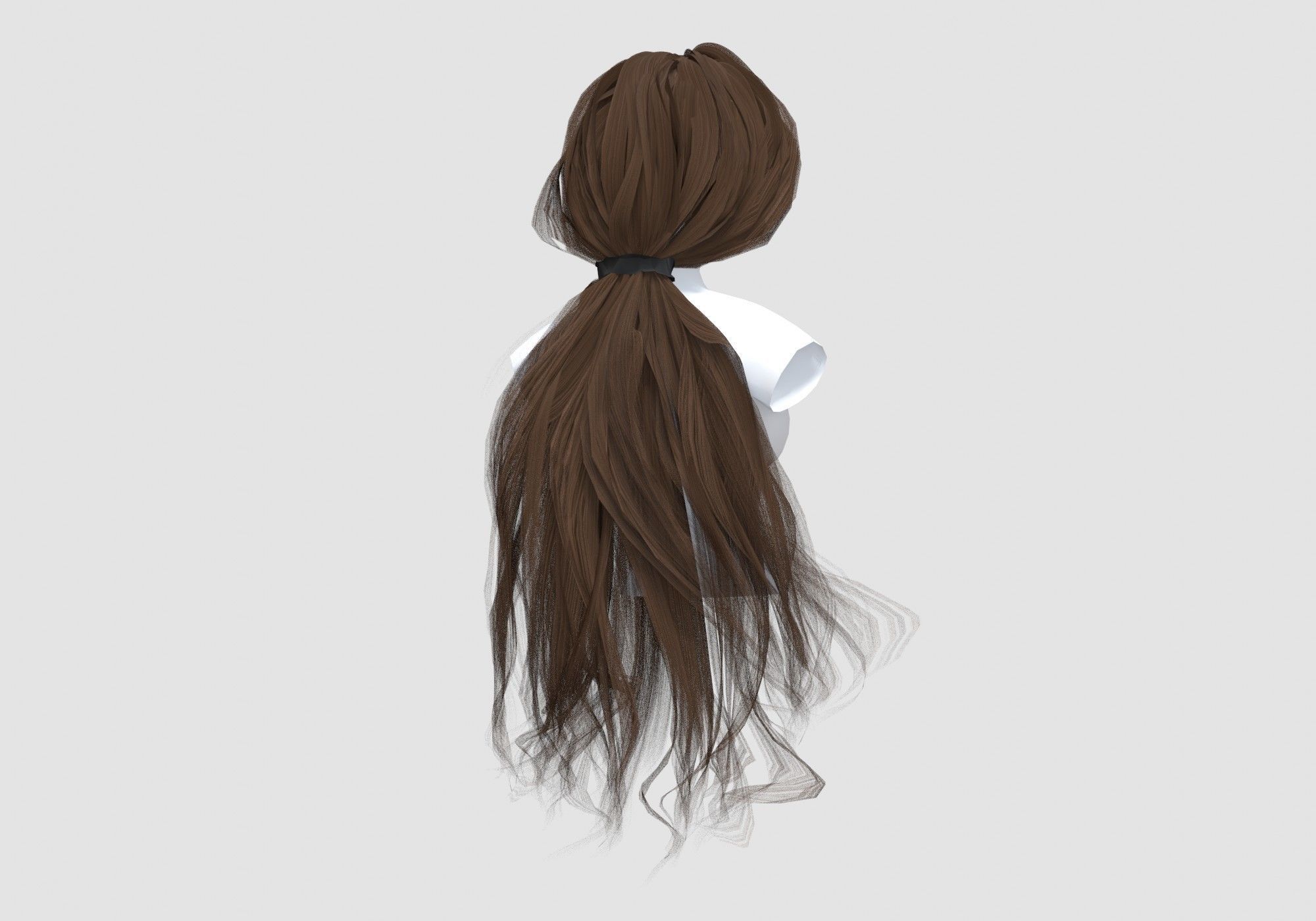 Ponytail Pigtail Hairstyle 3D model_3