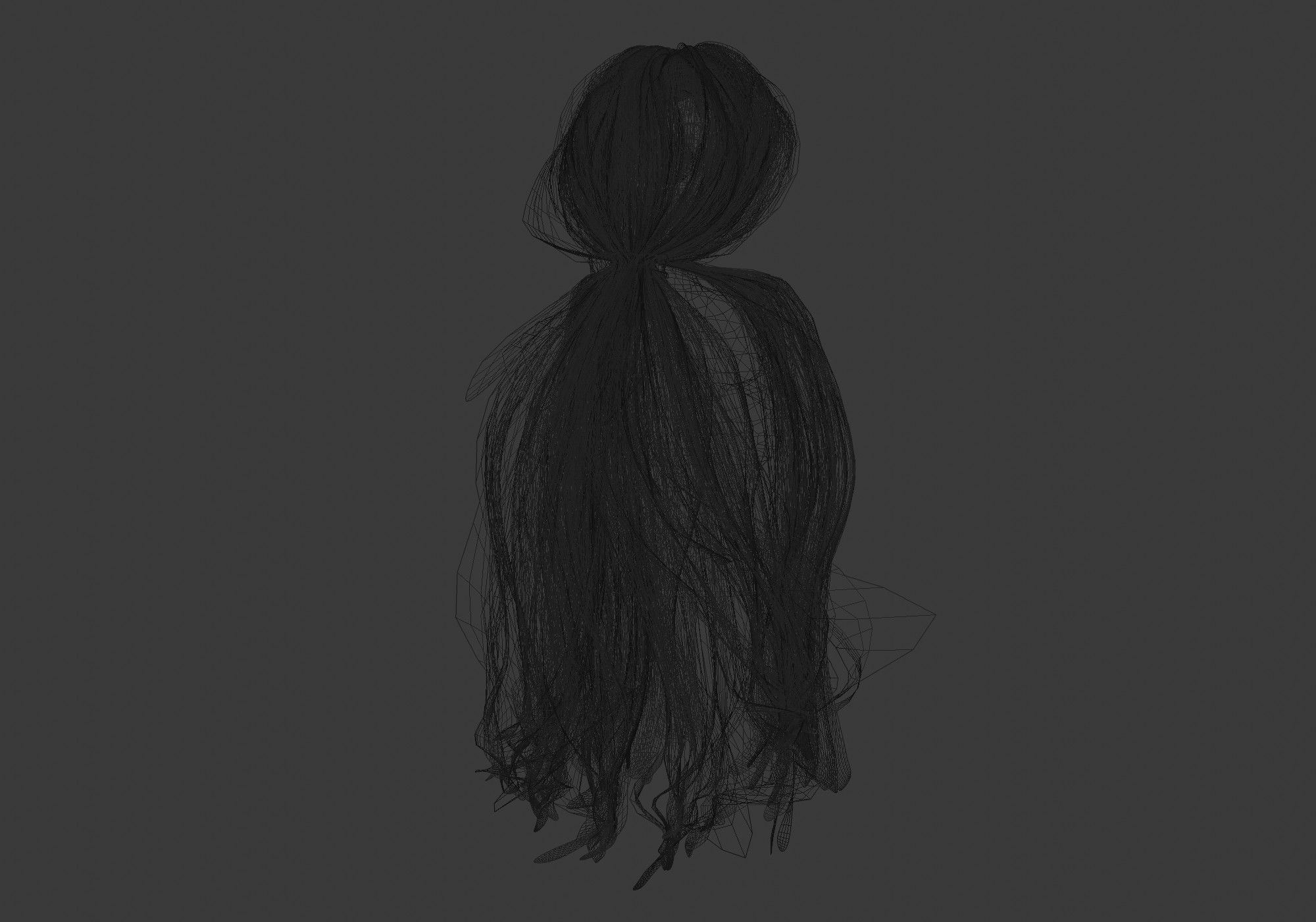 Ponytail Long Hairstyle 3D model_8