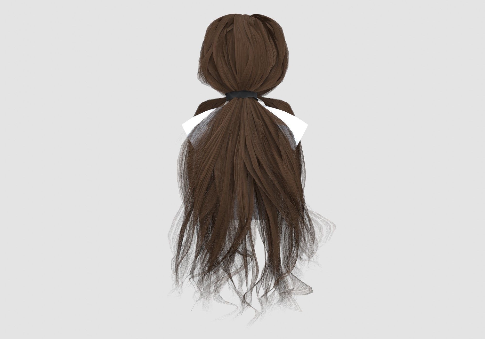 Ponytail Long Hairstyle 3D model_4