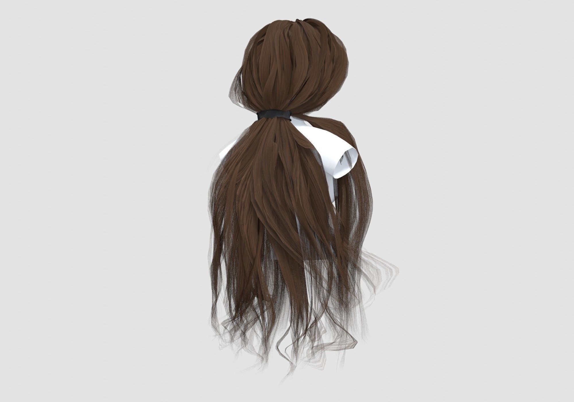 Ponytail Long Hairstyle 3D model_3