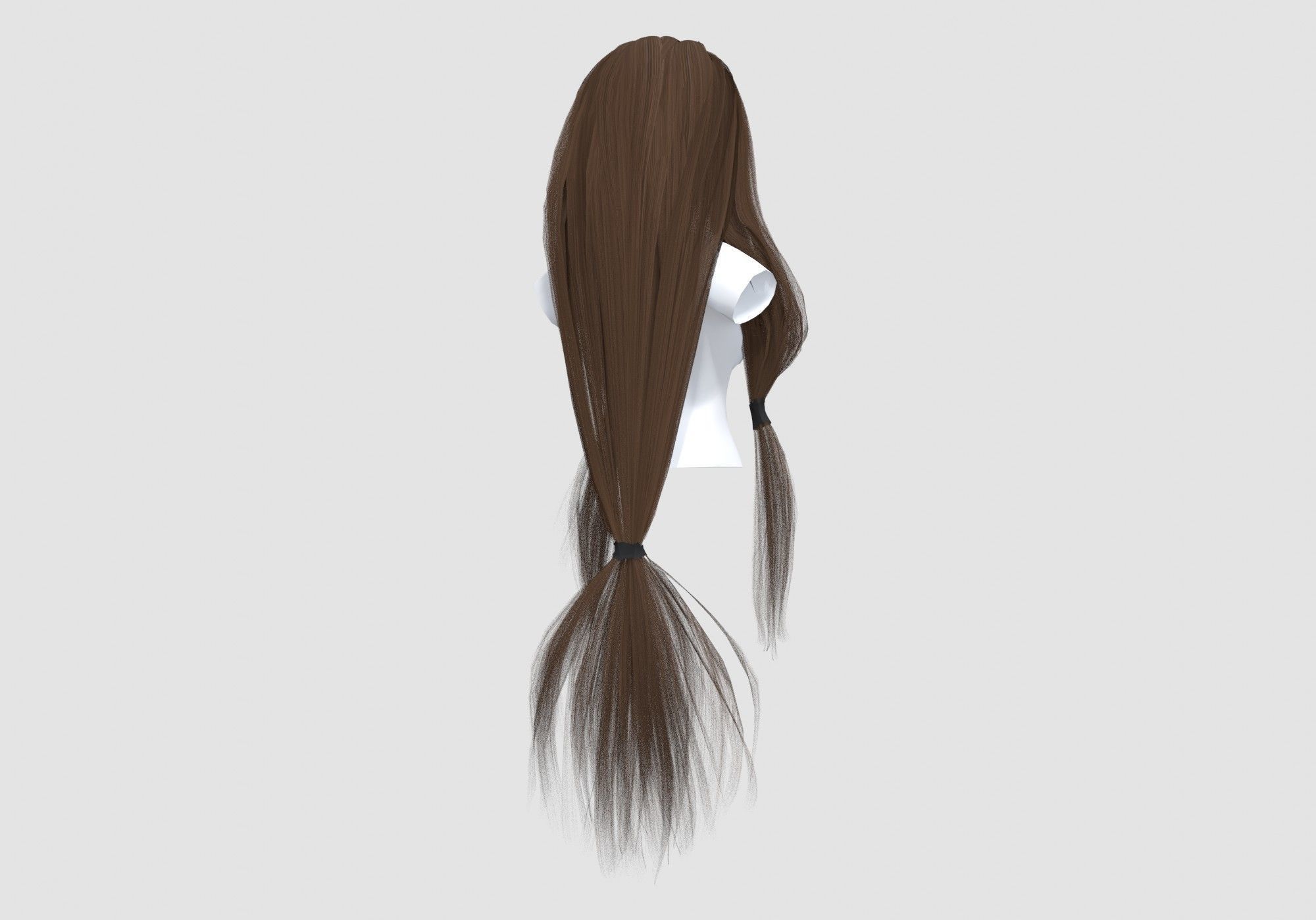 Pigtail Long Hairstyle 3D model_3