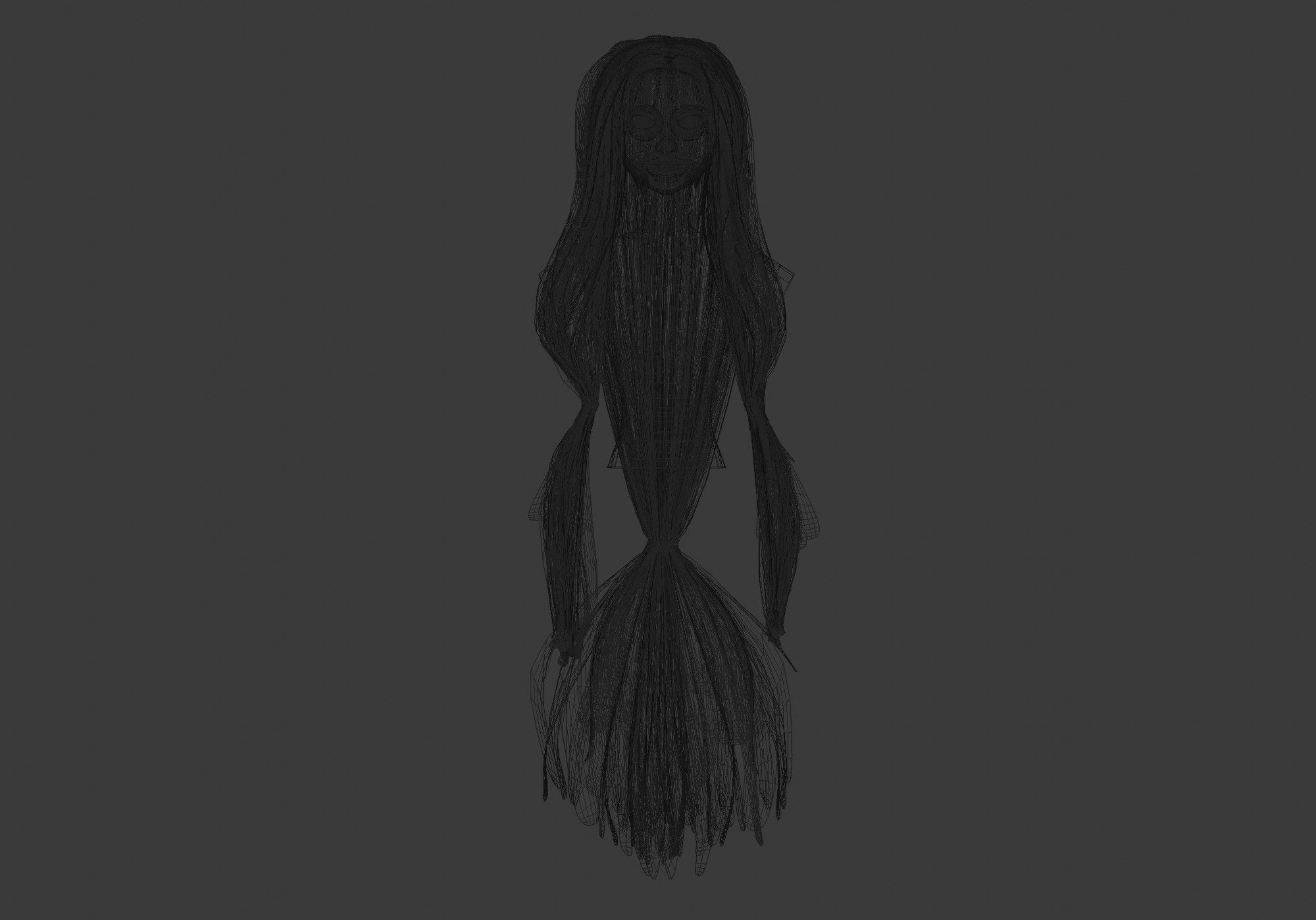 Pigtail Long Hairstyle 3D model_5