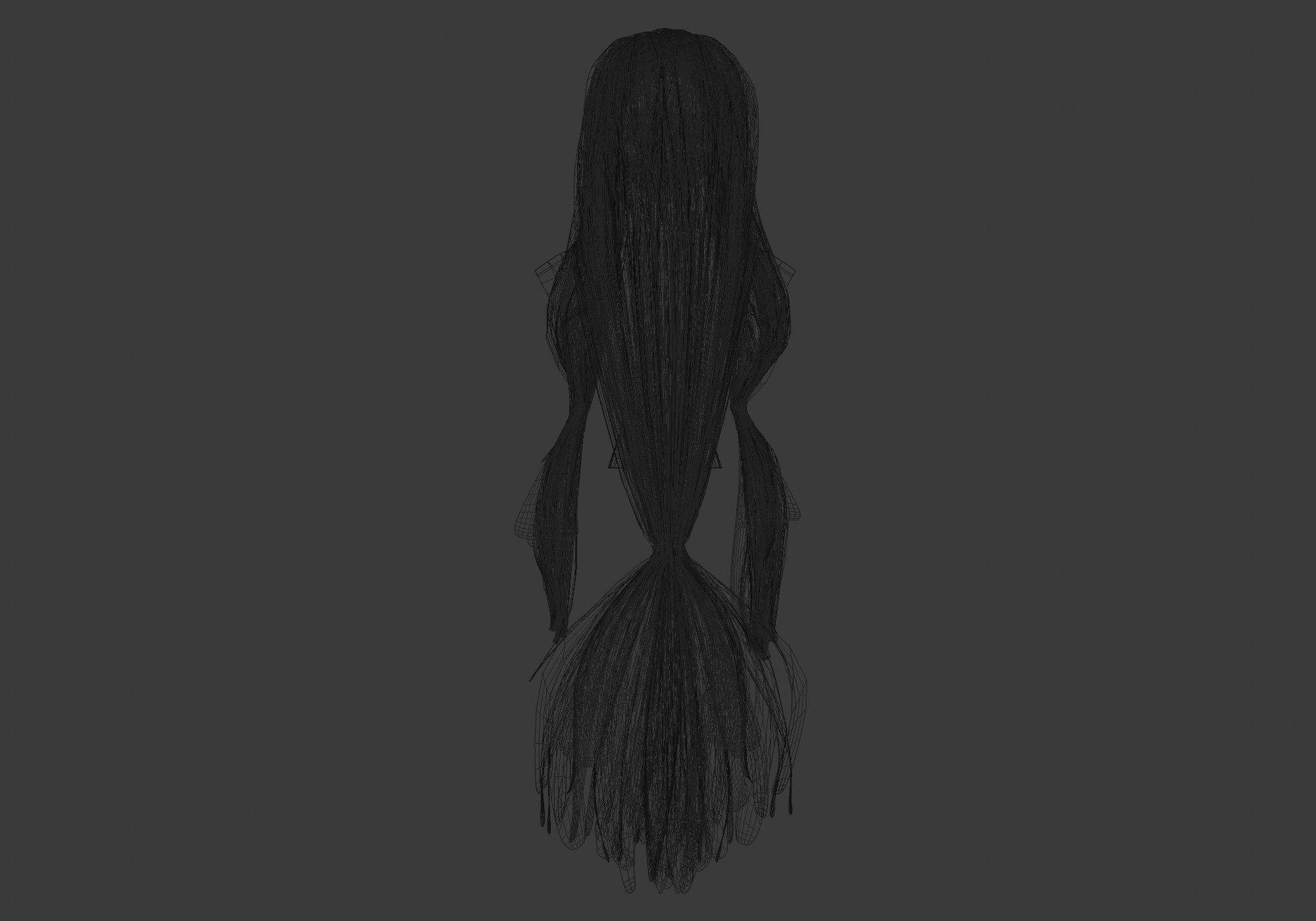 Pigtail Long Hairstyle 3D model_9