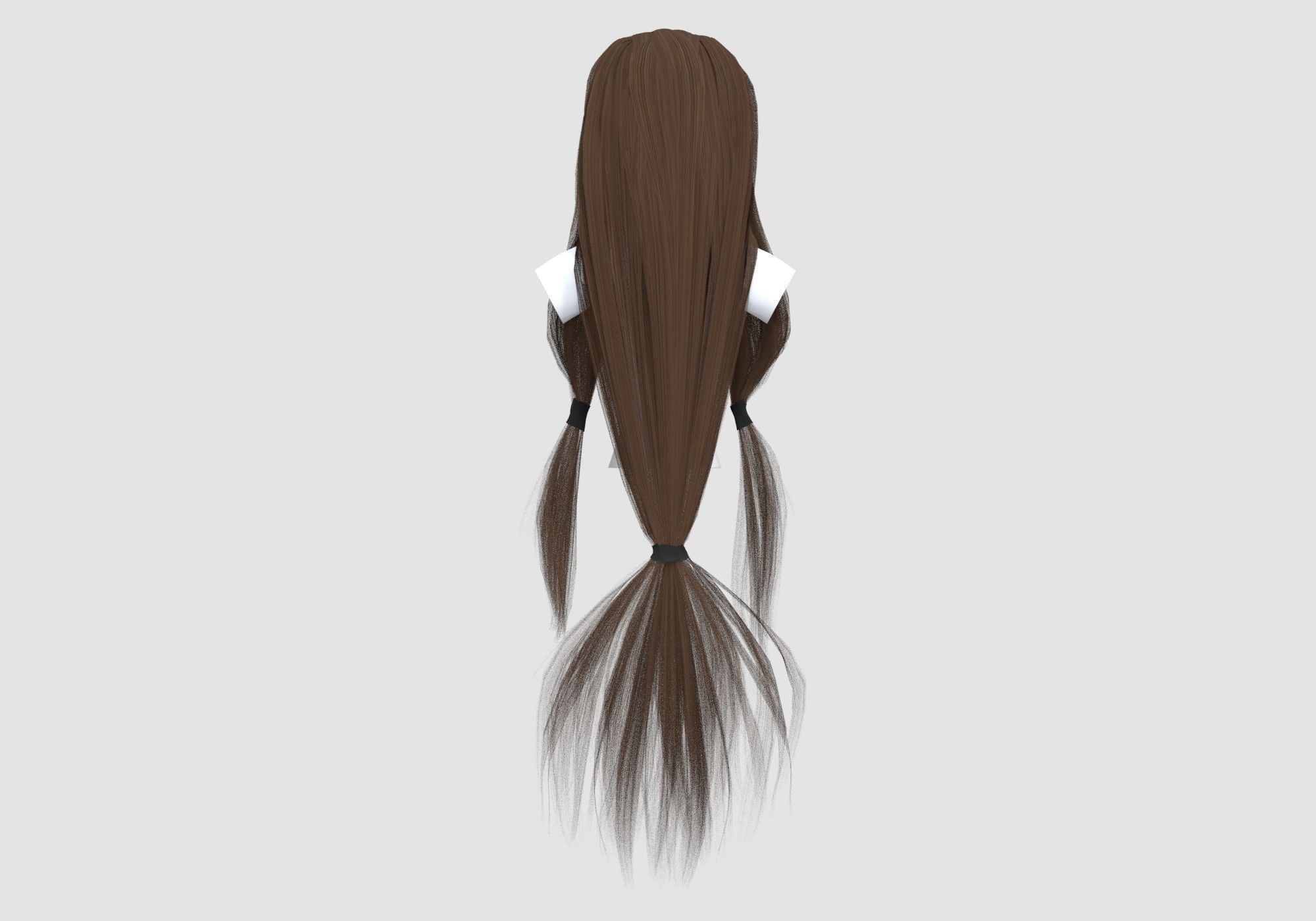 Pigtail Long Hairstyle 3D model_4