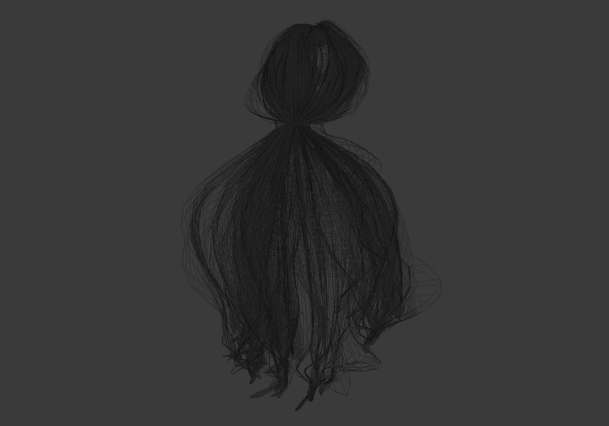 Big Ponytail Hairstyle  3D model_8