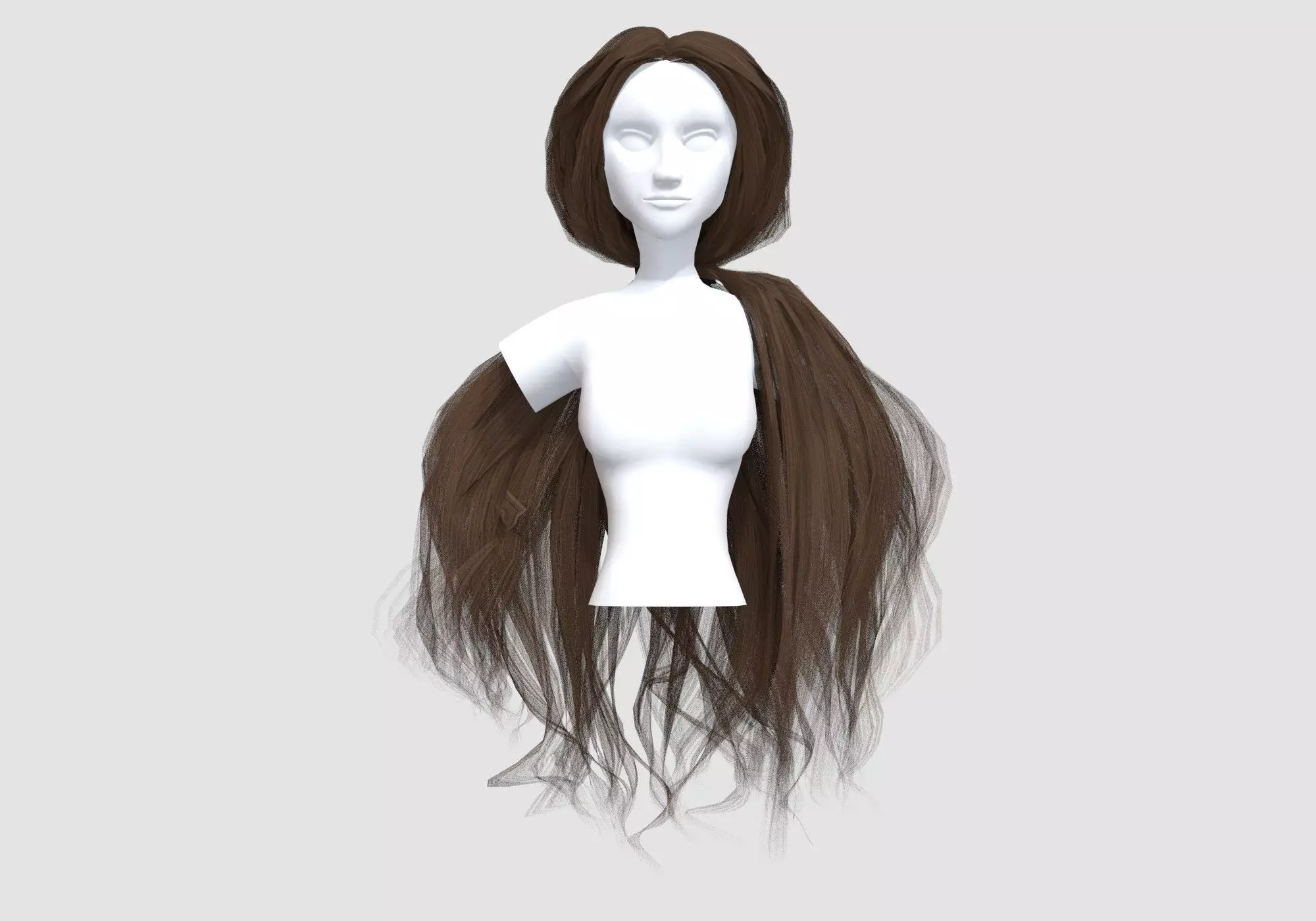 Big Ponytail Hairstyle  3D model_0