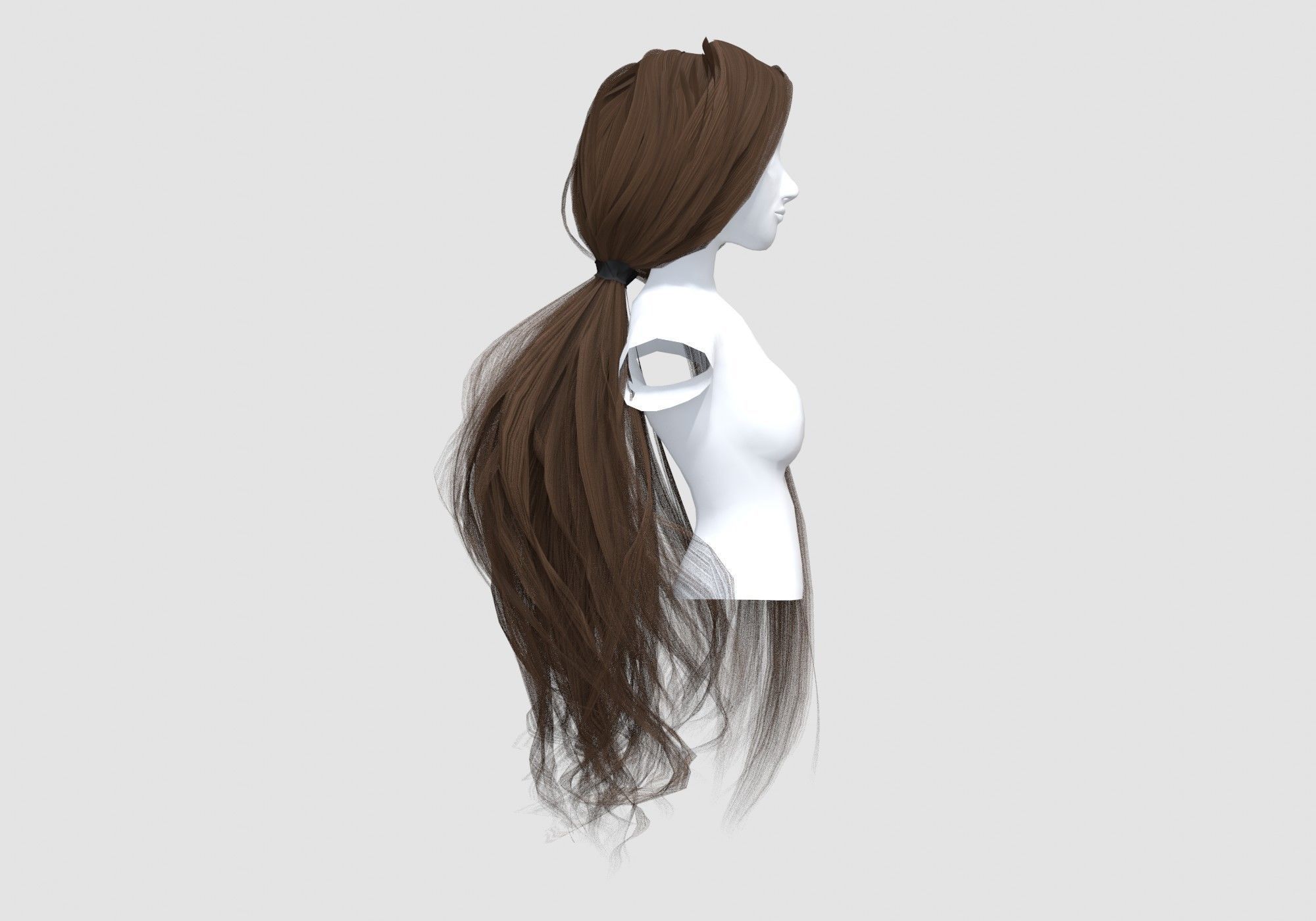 Big Ponytail Hairstyle  3D model_2