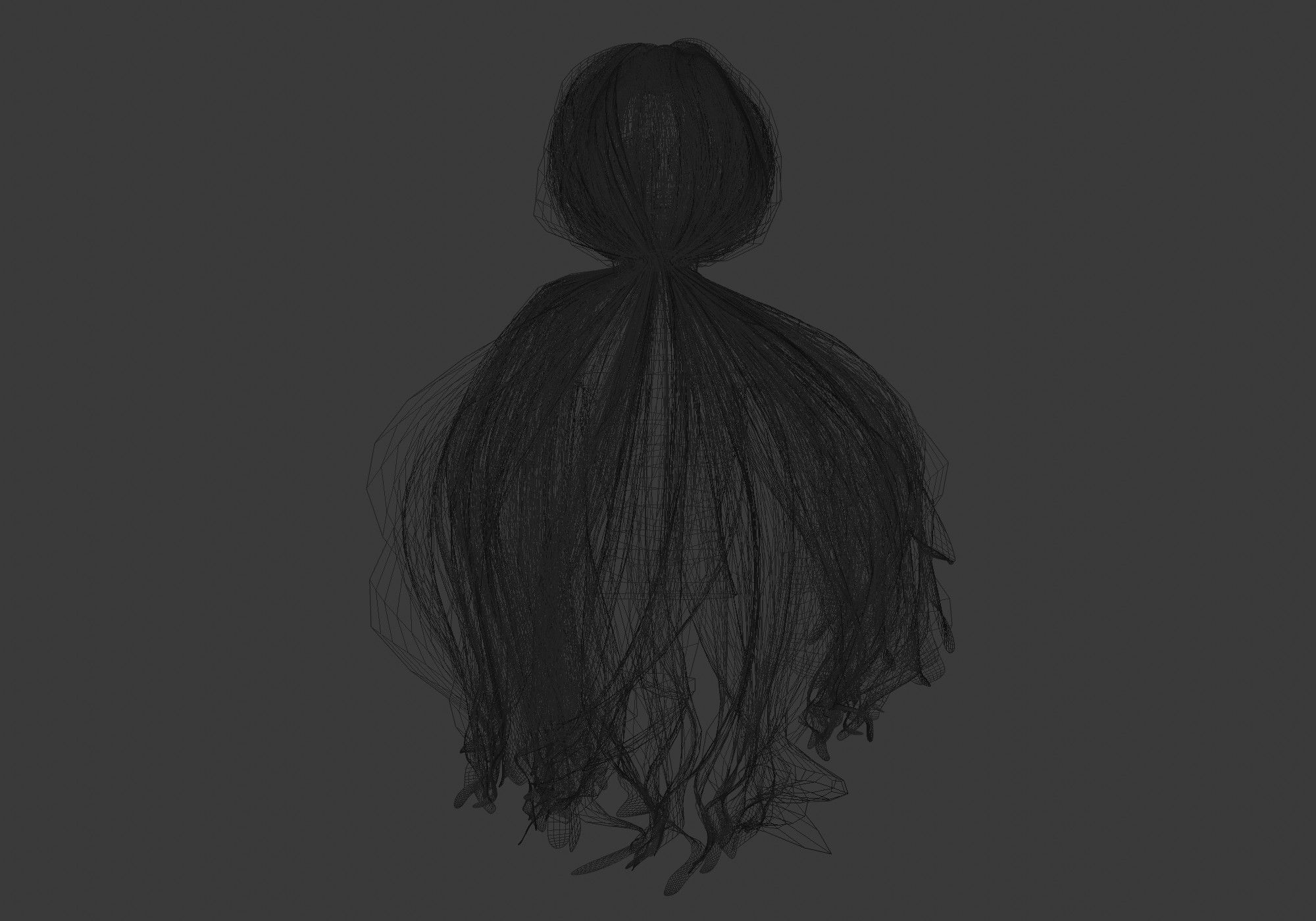 Big Ponytail Hairstyle  3D model_9