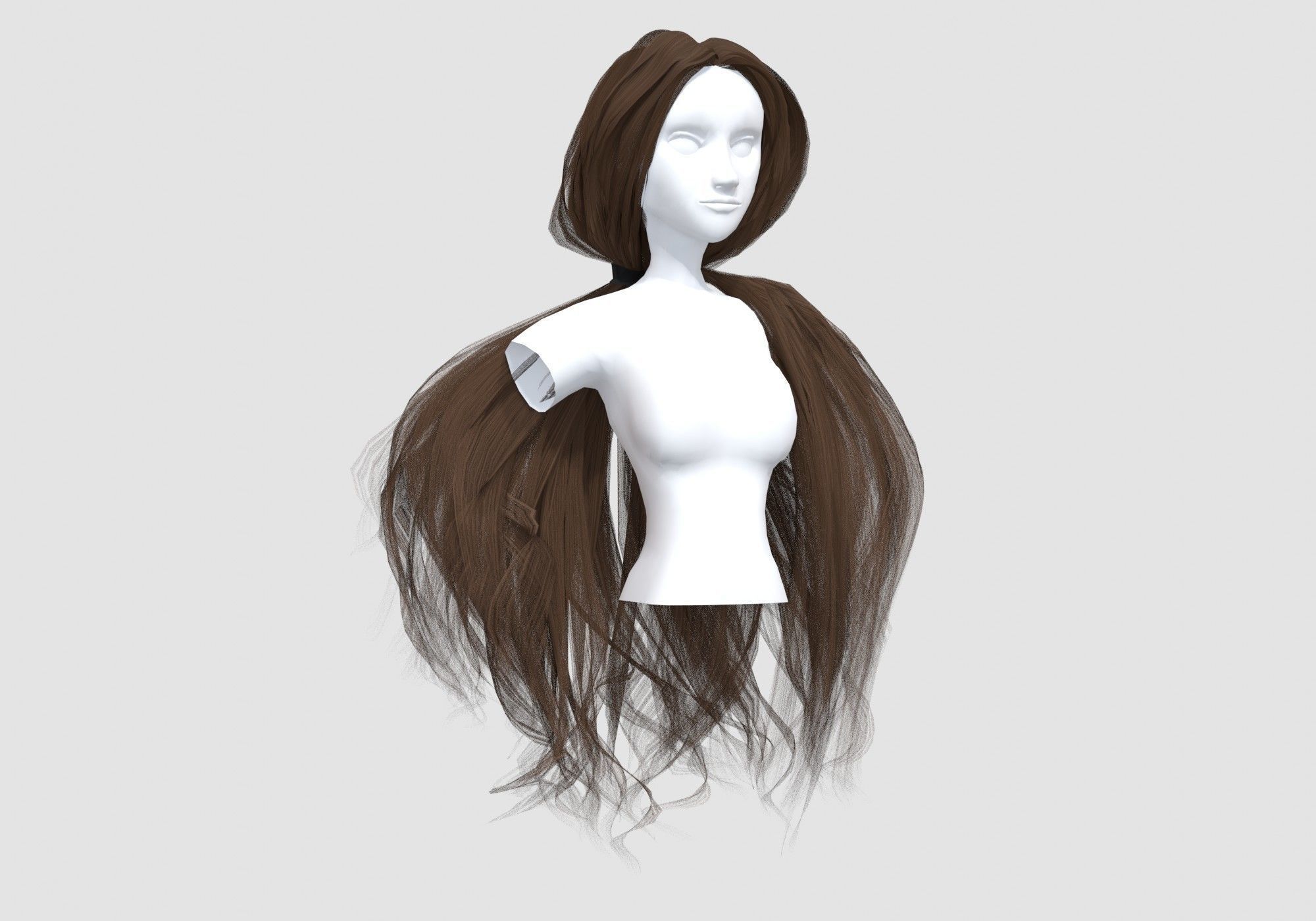 Big Ponytail Hairstyle  3D model_1