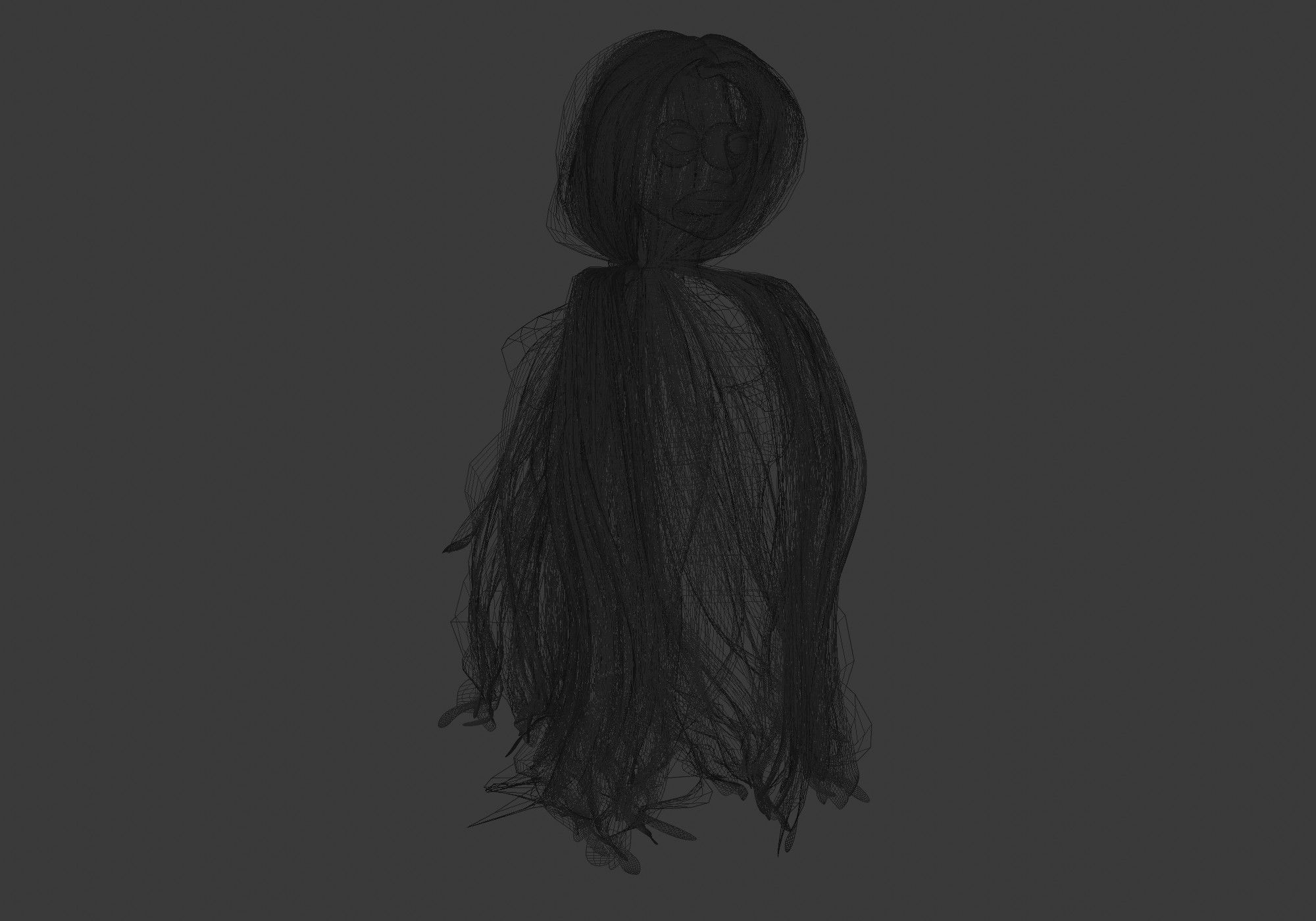Big Pigtail Hairstyle  3D model_6