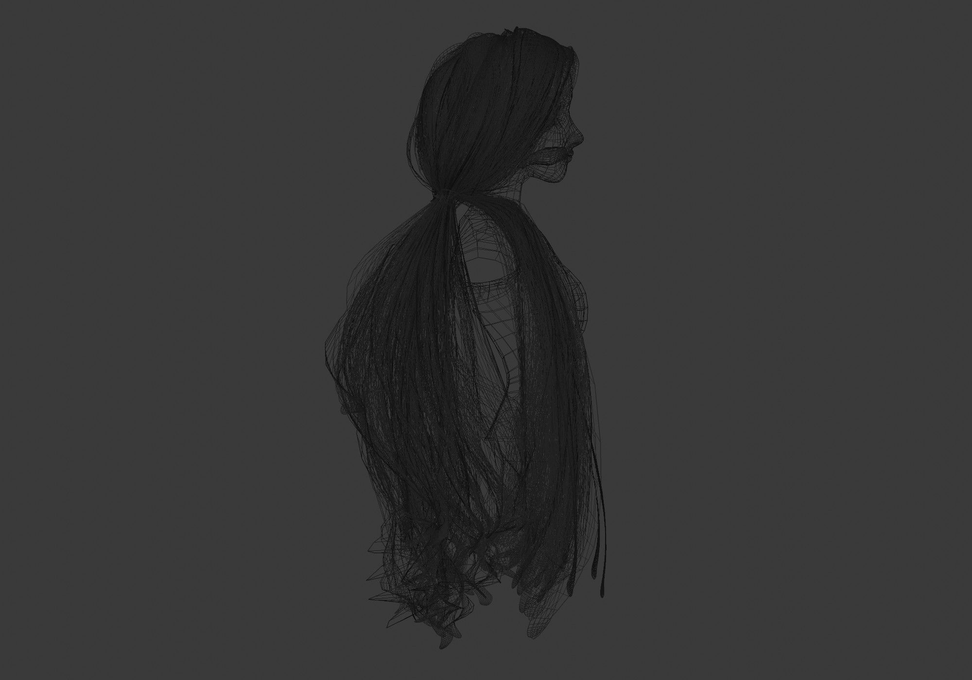 Big Pigtail Hairstyle  3D model_7