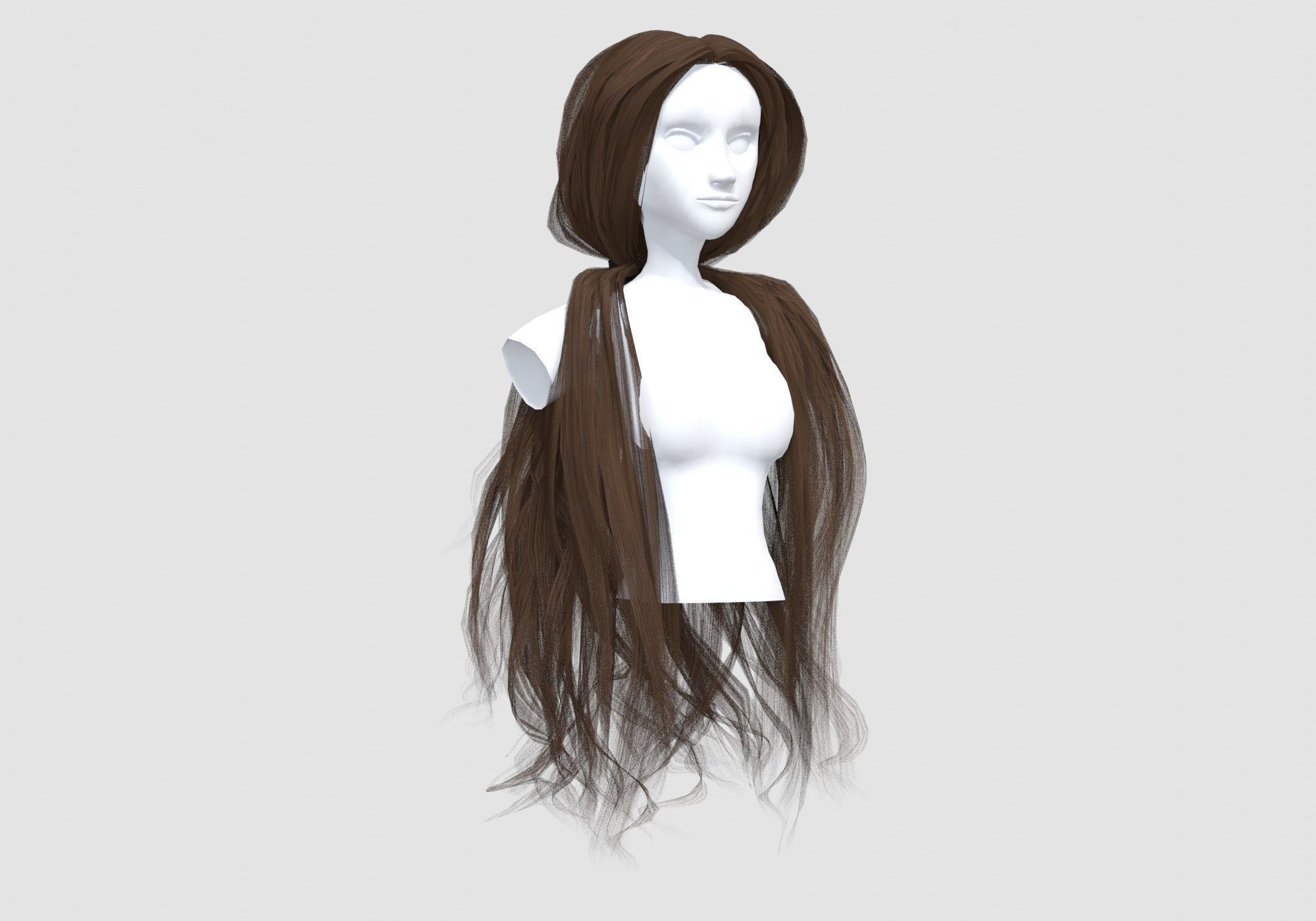 Big Pigtail Hairstyle  3D model_1