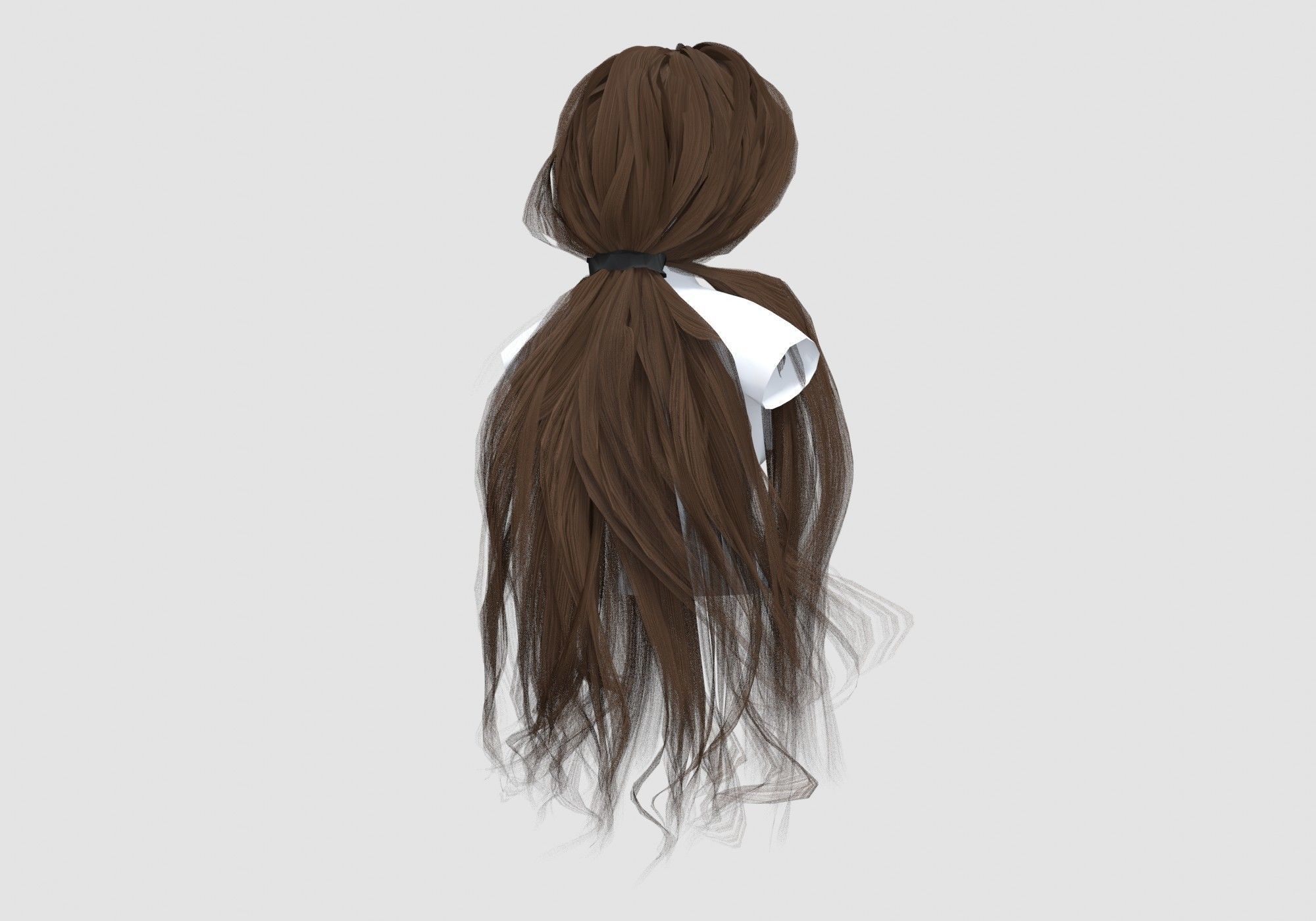 Big Pigtail Hairstyle  3D model_3