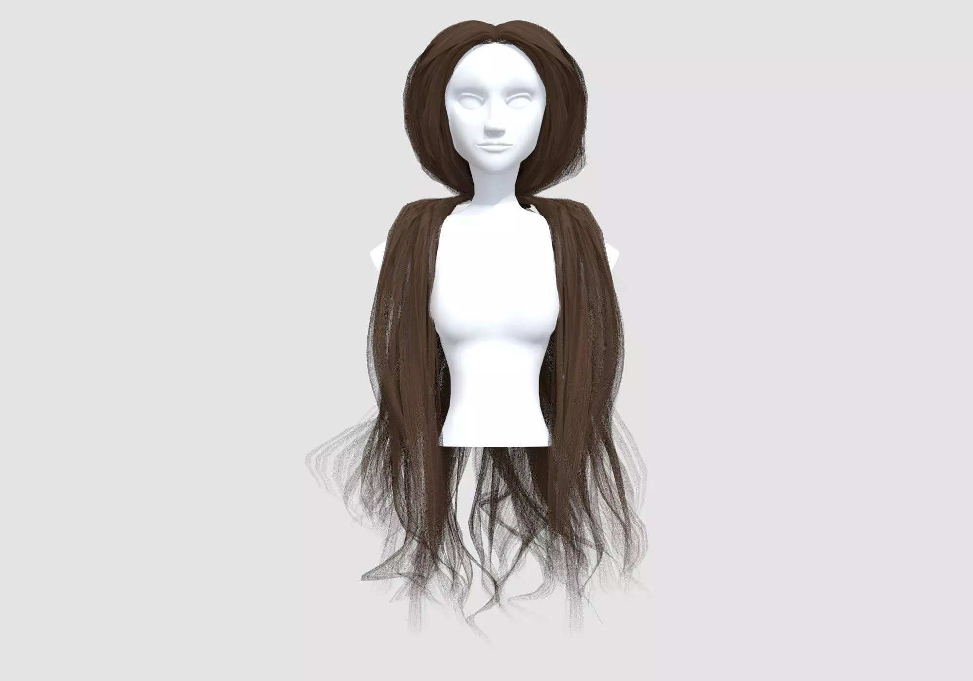 Big Pigtail Hairstyle  3D model_0