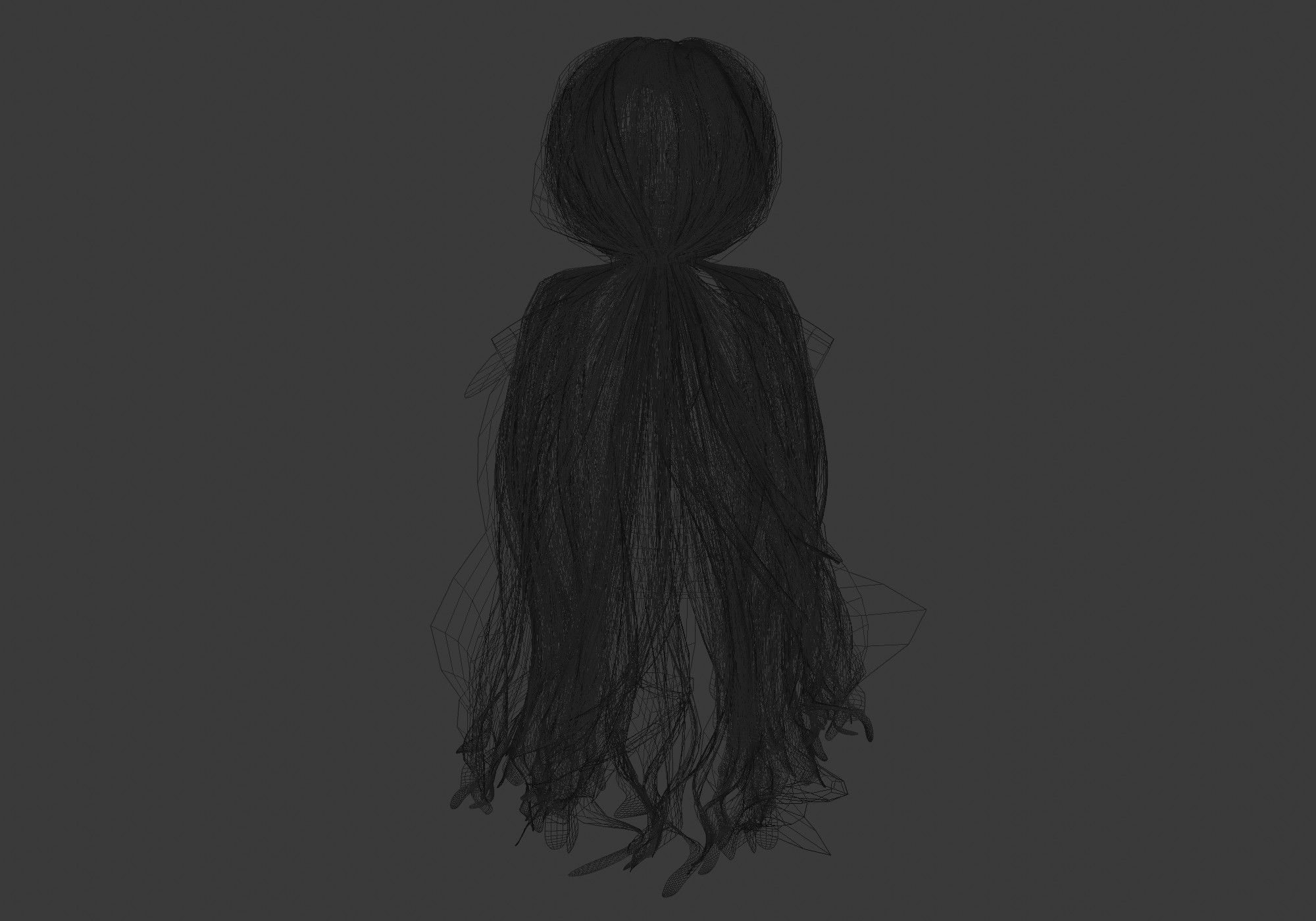 Big Pigtail Hairstyle  3D model_9