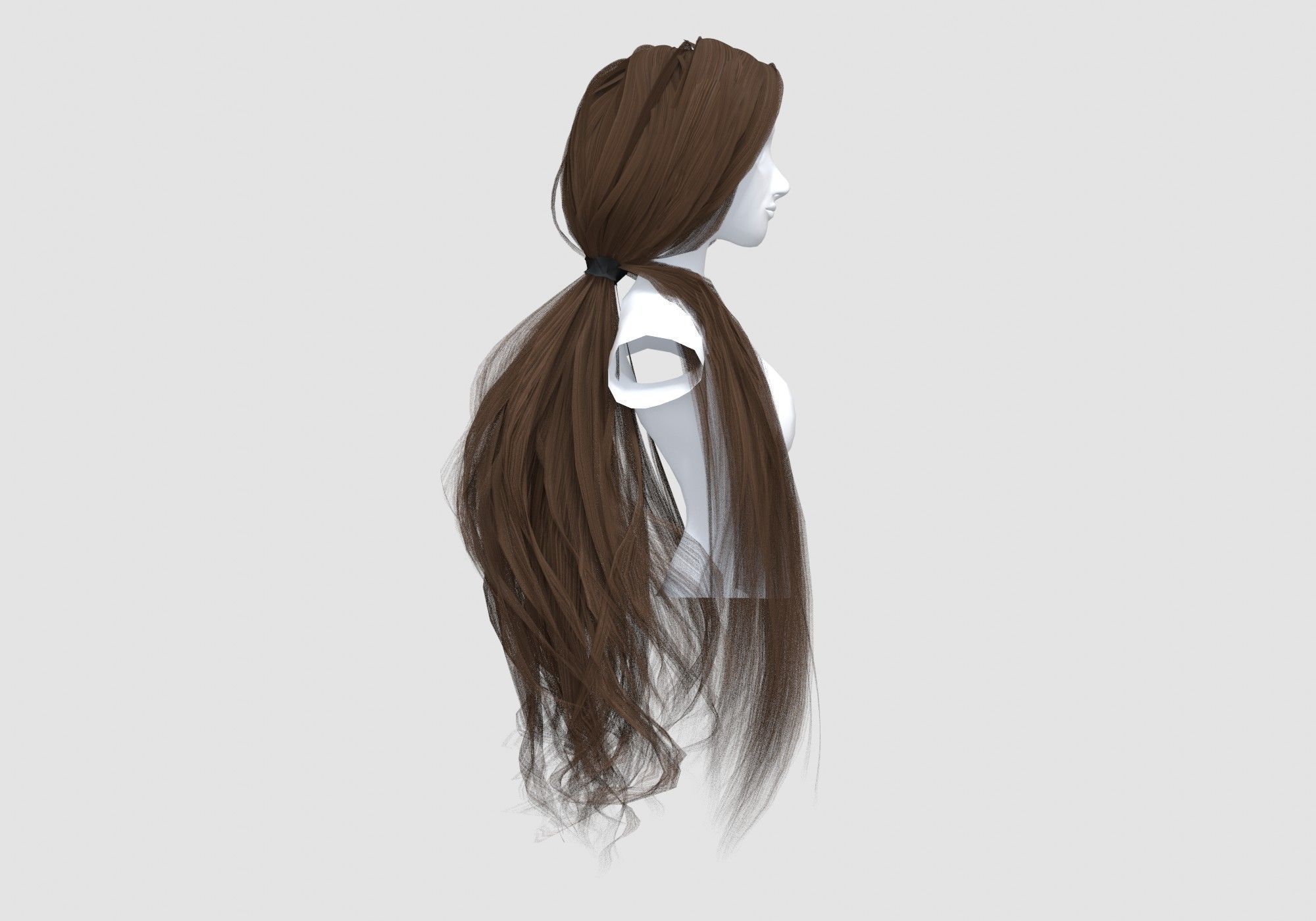Big Pigtail Hairstyle  3D model_2
