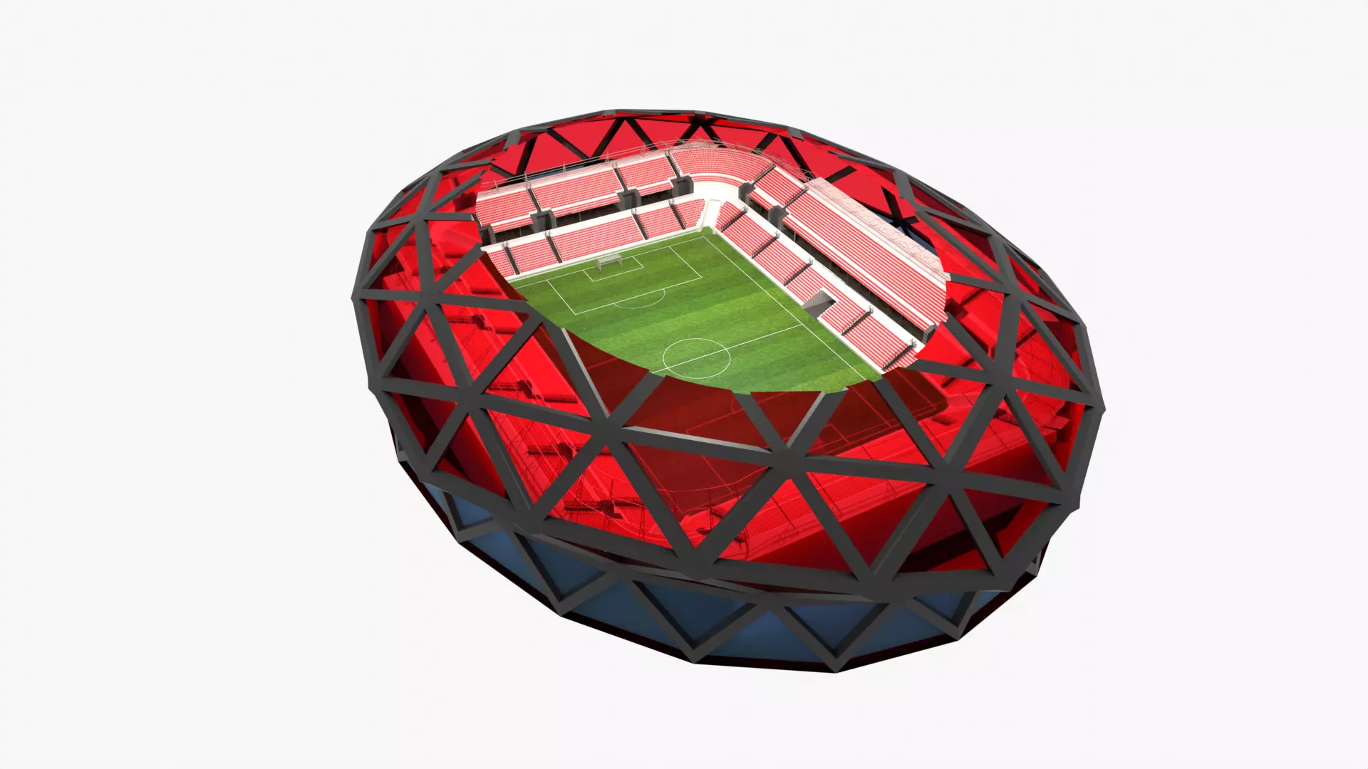 Football Stadium Low-poly 3D model_0