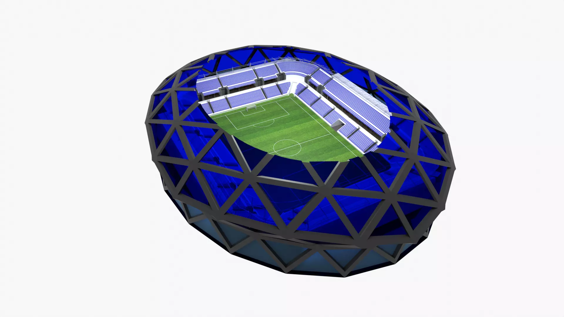 Football Stadium Low-poly 3D model_0