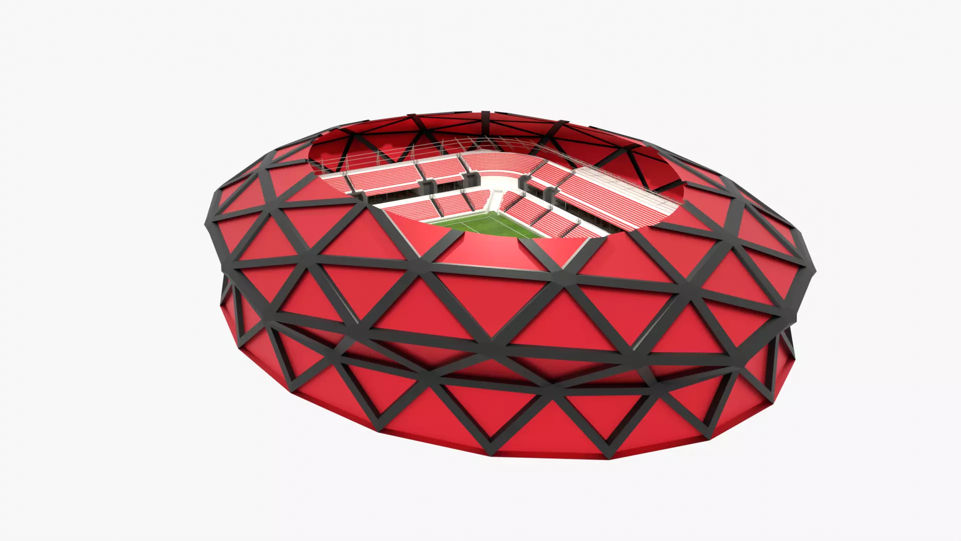Football Stadium Low-poly 3D model_0