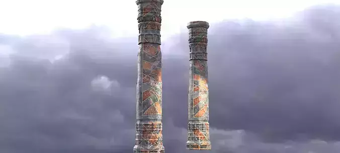 Fantasy medieval pillar 3  3D model