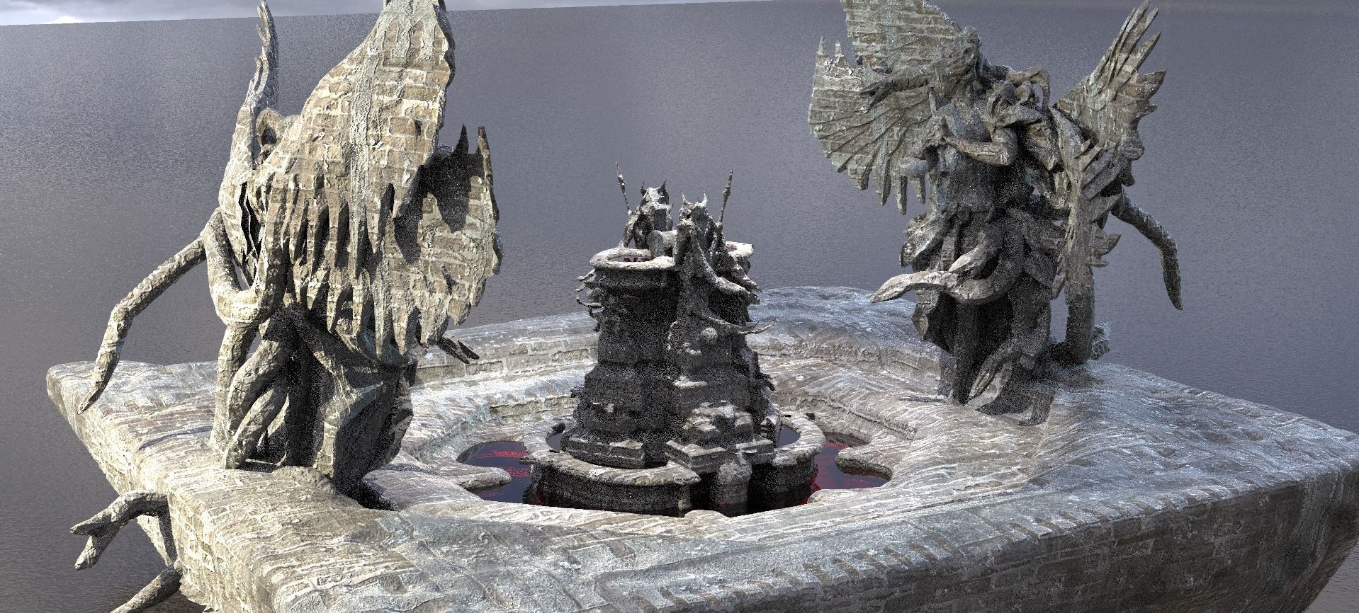 Fallen Angel Blood Font Dark 3D model_1