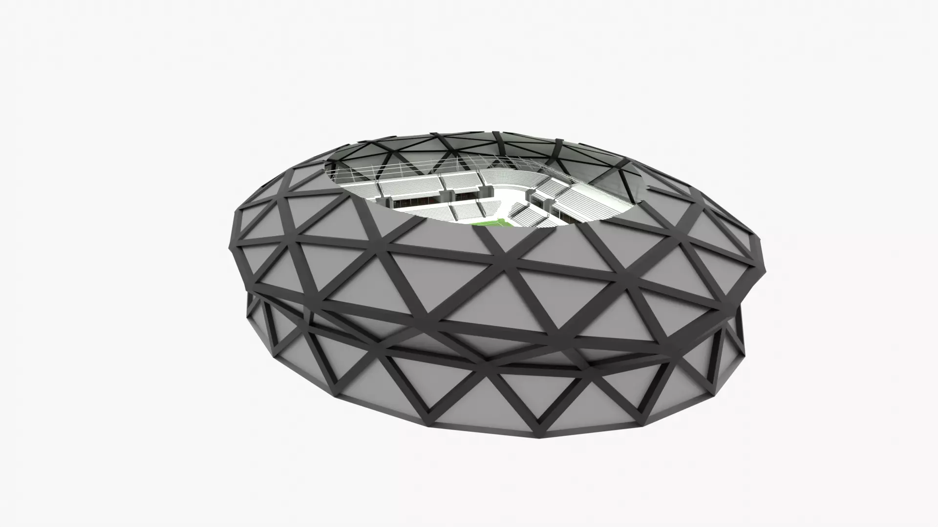 Football Stadium Low-poly 3D model_0