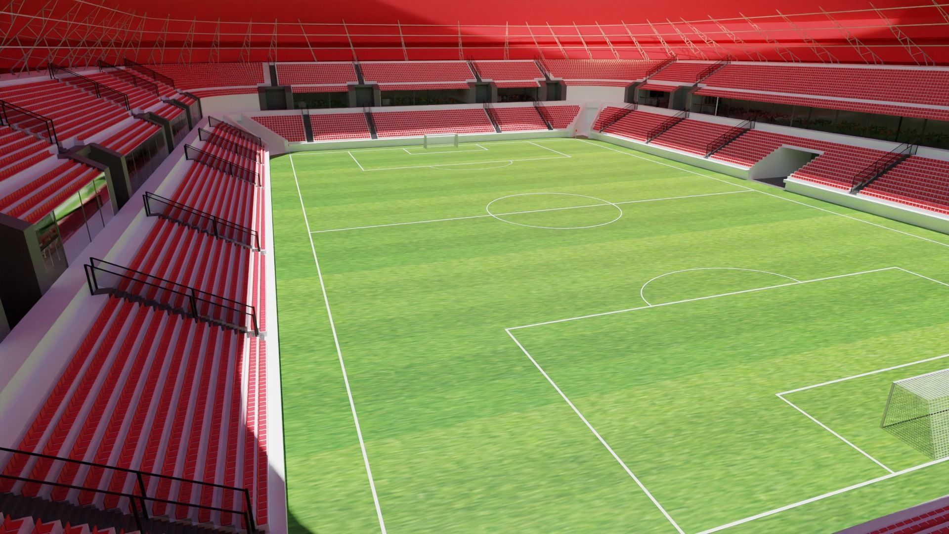 Football Stadium Low-poly 3D model_3