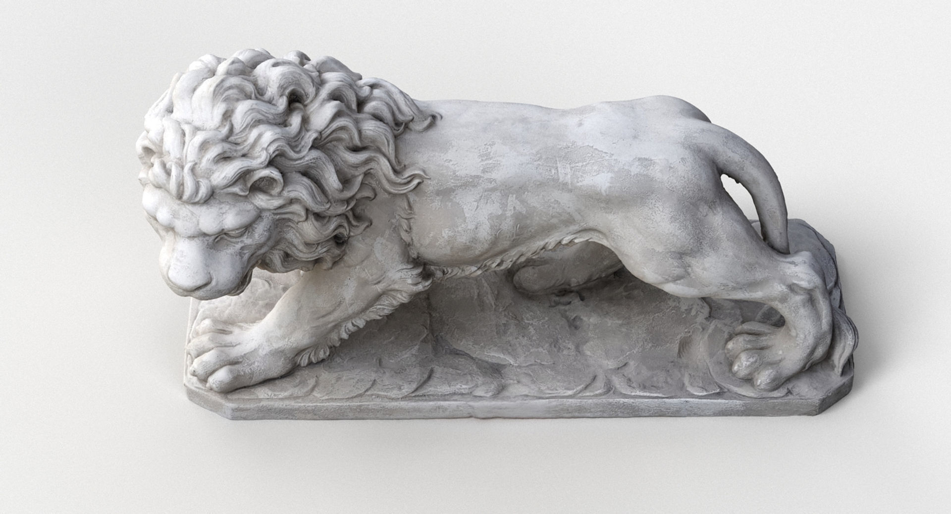 Lion Statue Figurine 3D model_6