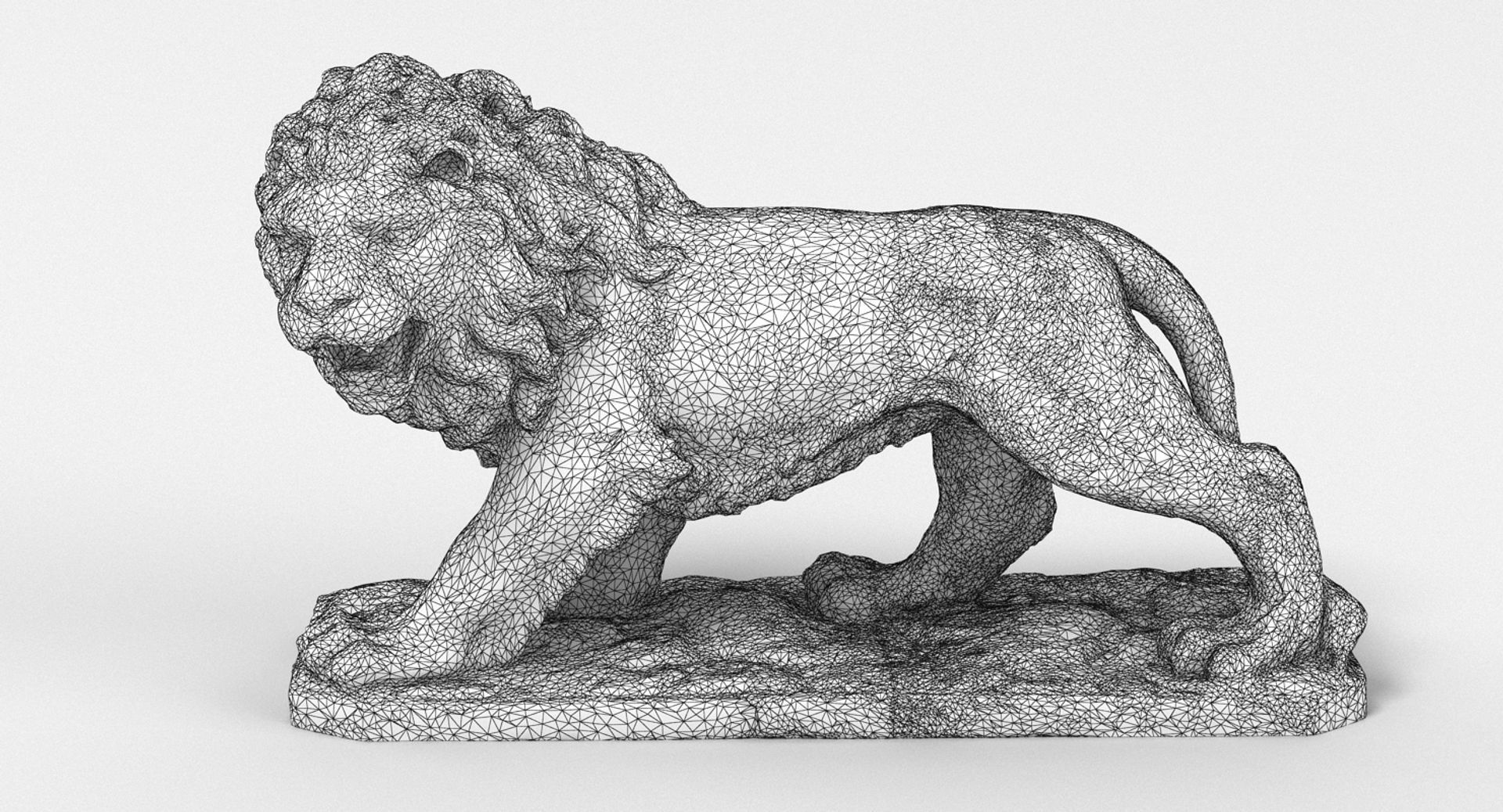 Lion Statue Figurine 3D model_8