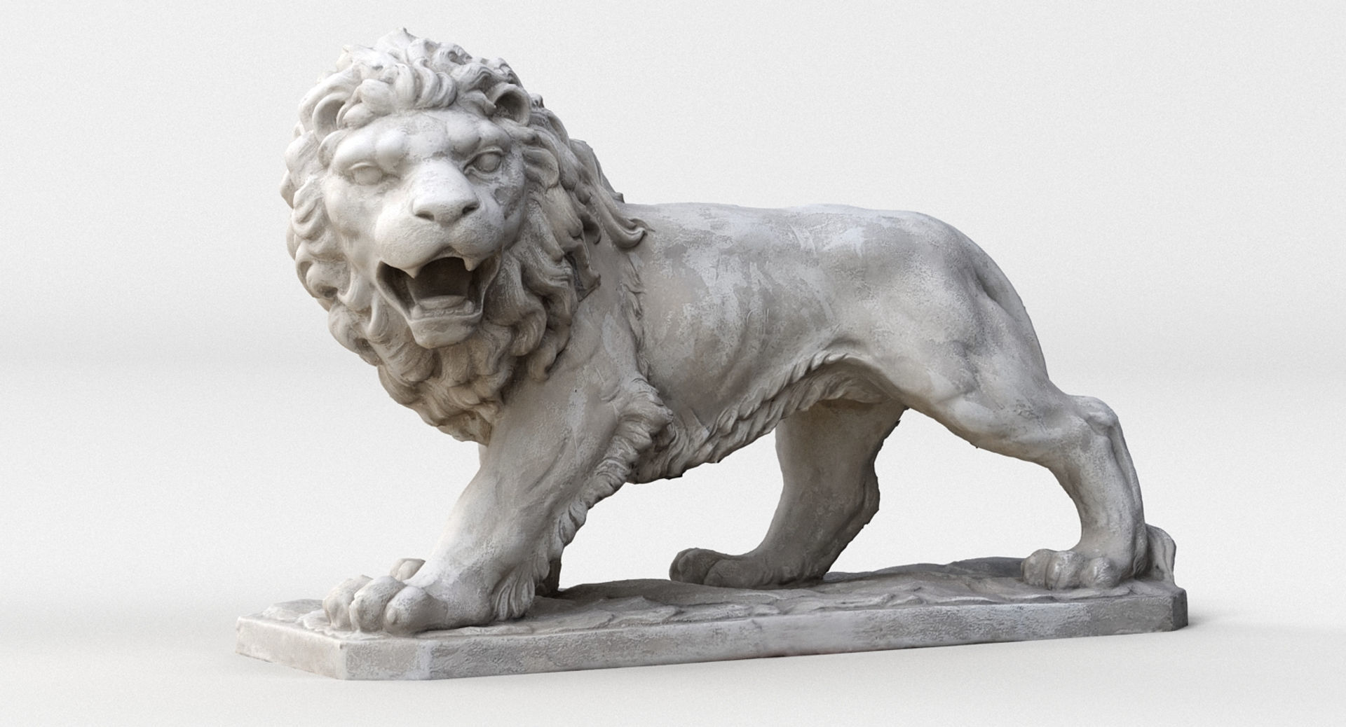 Lion Statue Figurine 3D model_2