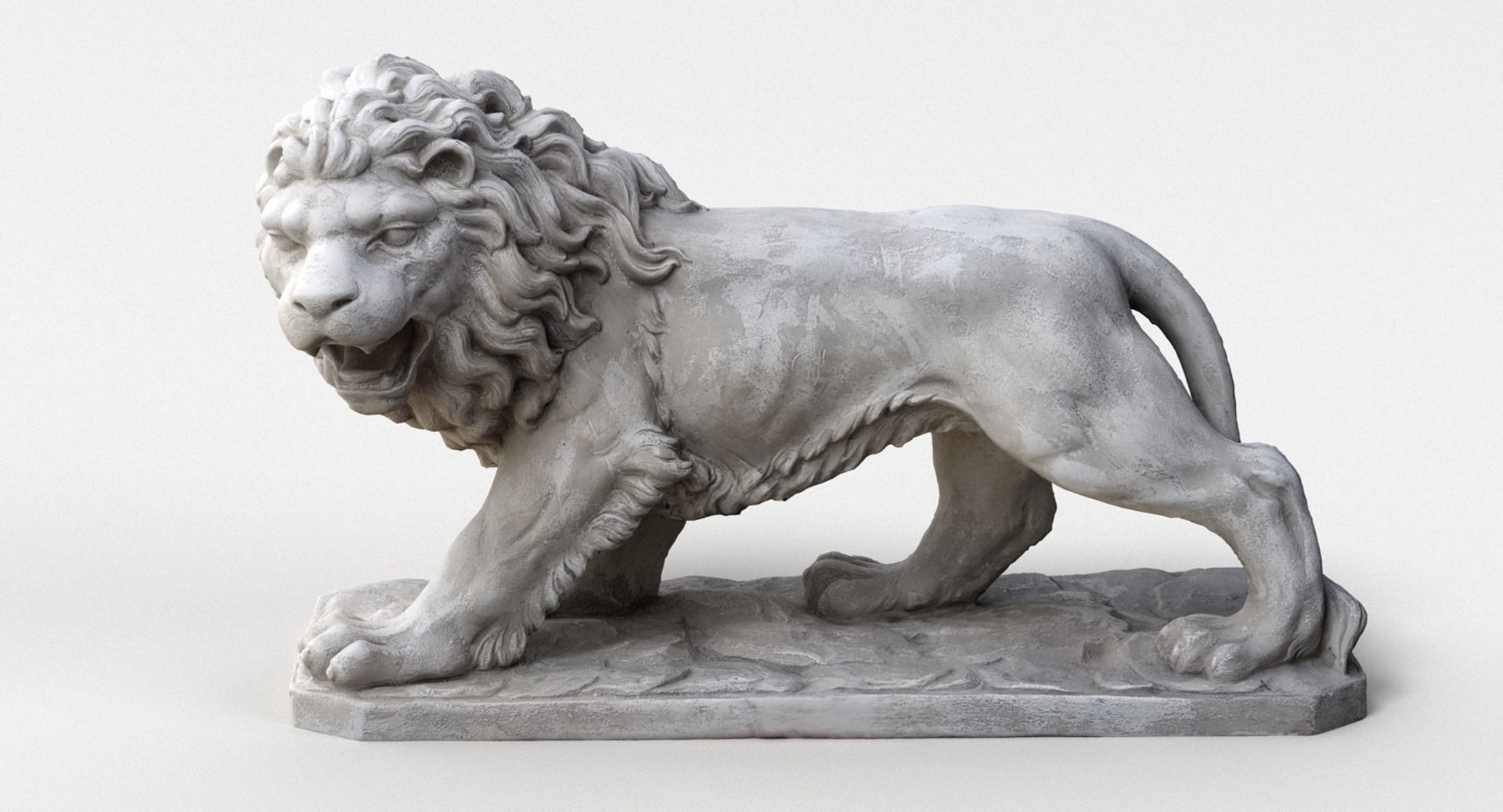 Lion Statue Figurine 3D model_3