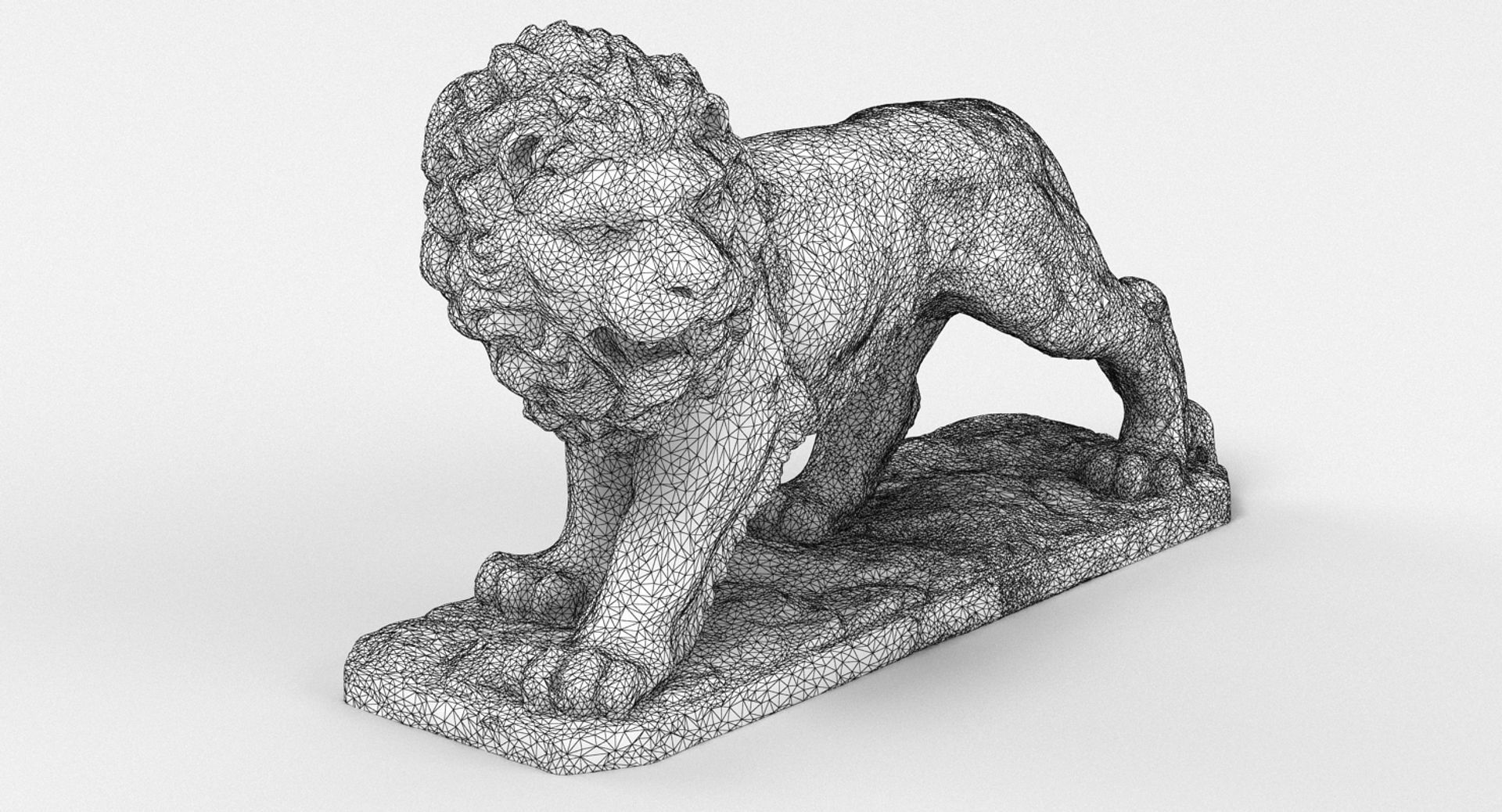 Lion Statue Figurine 3D model_7