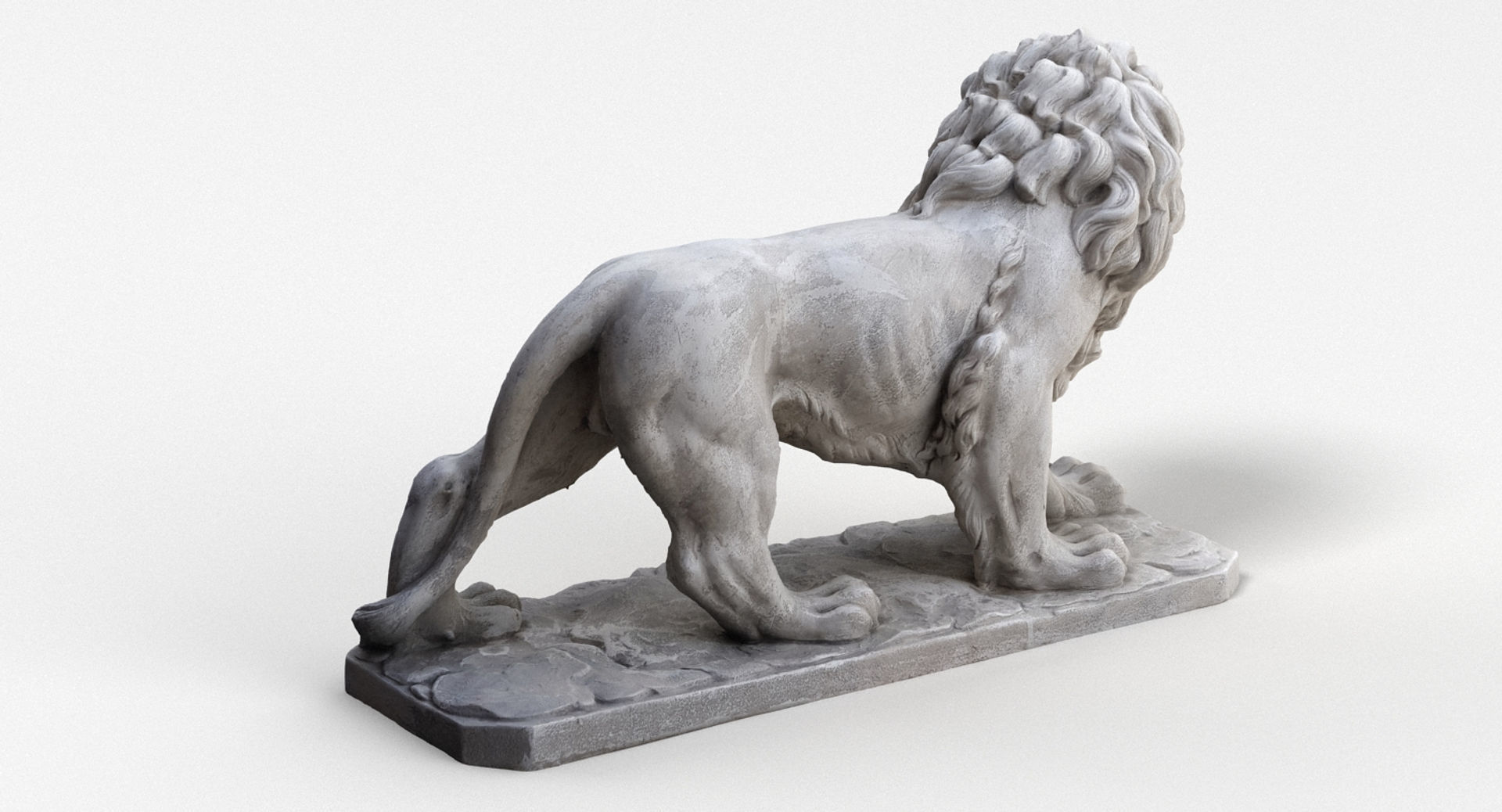 Lion Statue Figurine 3D model_5
