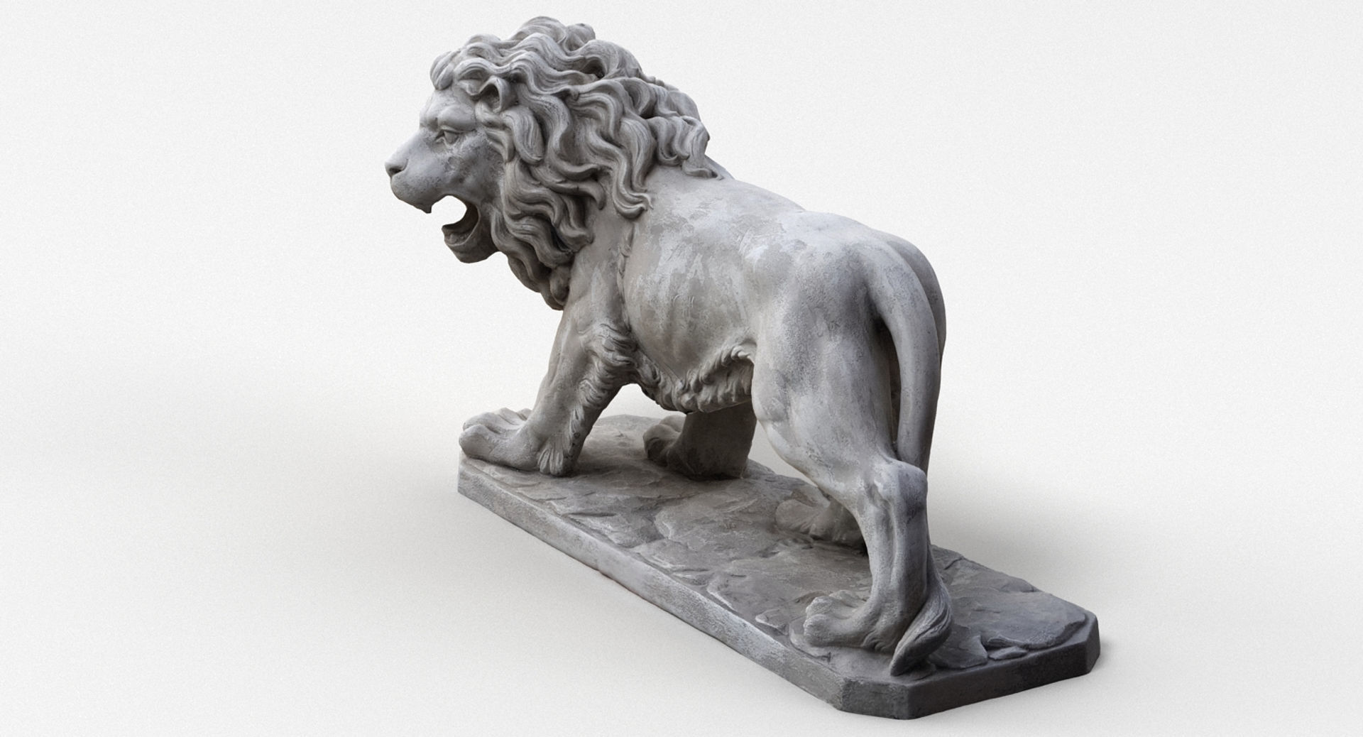 Lion Statue Figurine 3D model_4